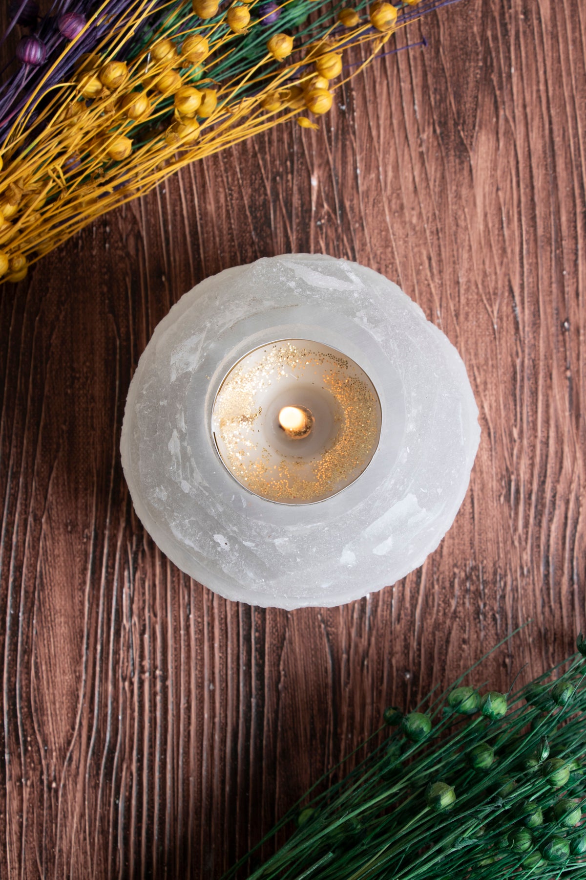 Image of Sertifikalı Selenit Dekoratif Mumluk (Evinizin Enerji Filtresi) S.K: 0079