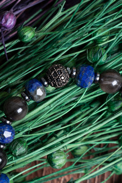 Image of Sertifikalı Lapis Lazuli Obsidyen Hematit Doğal Taş Bileklik