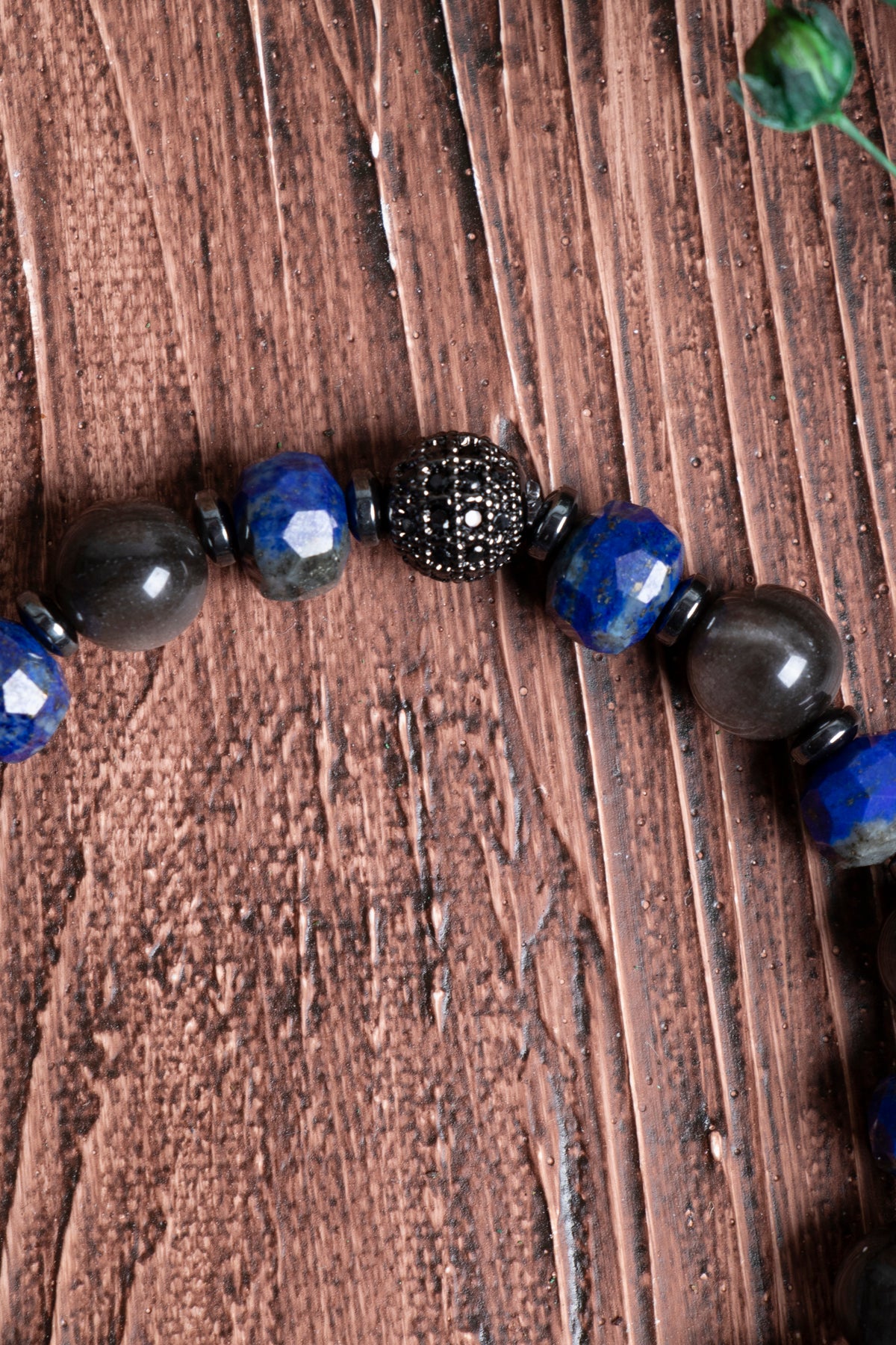 Sertifikalı Lapis Lazuli Obsidyen Hematit Doğal Taş Bileklik