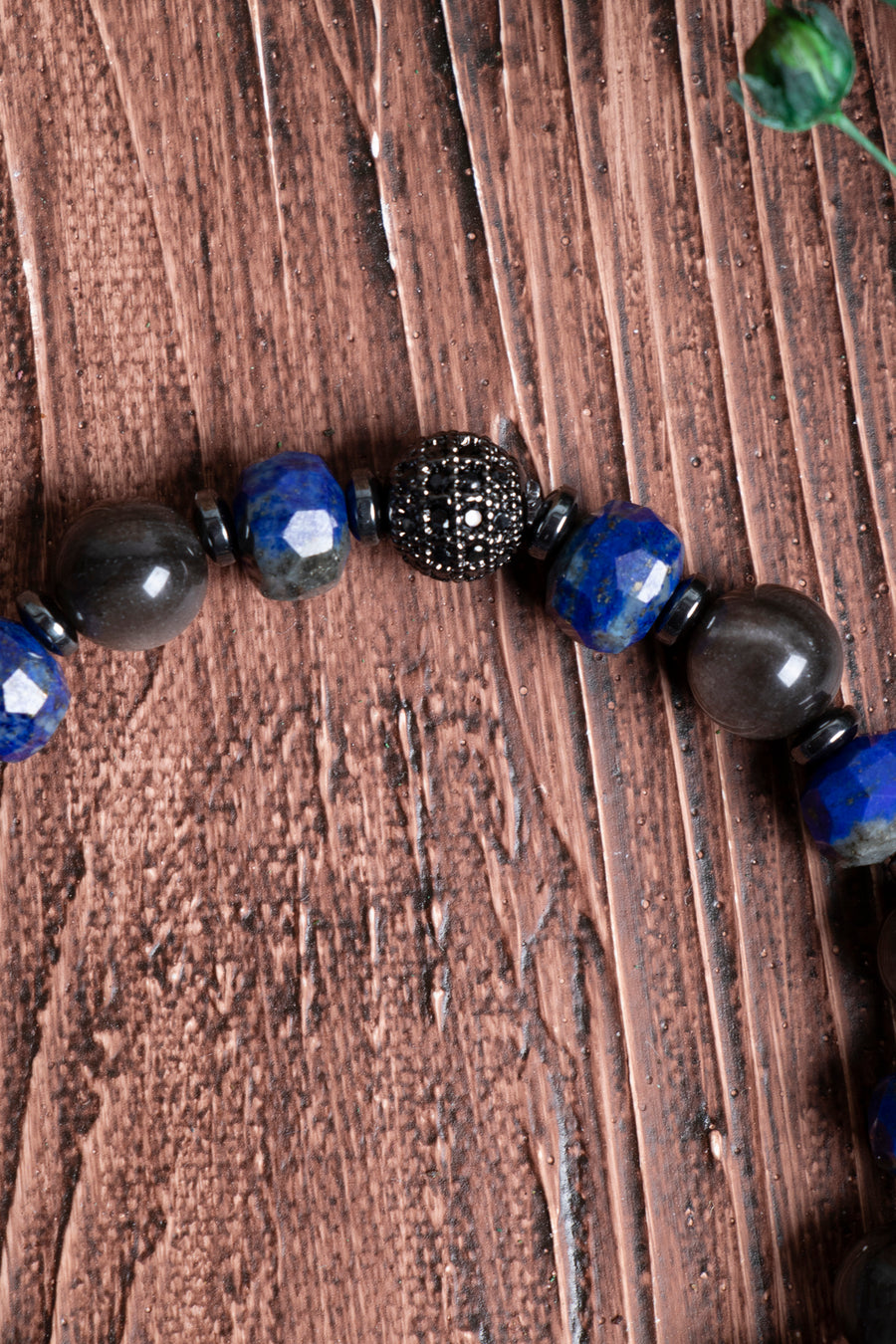 Sertifikalı Lapis Lazuli Obsidyen Hematit Doğal Taş Bileklik