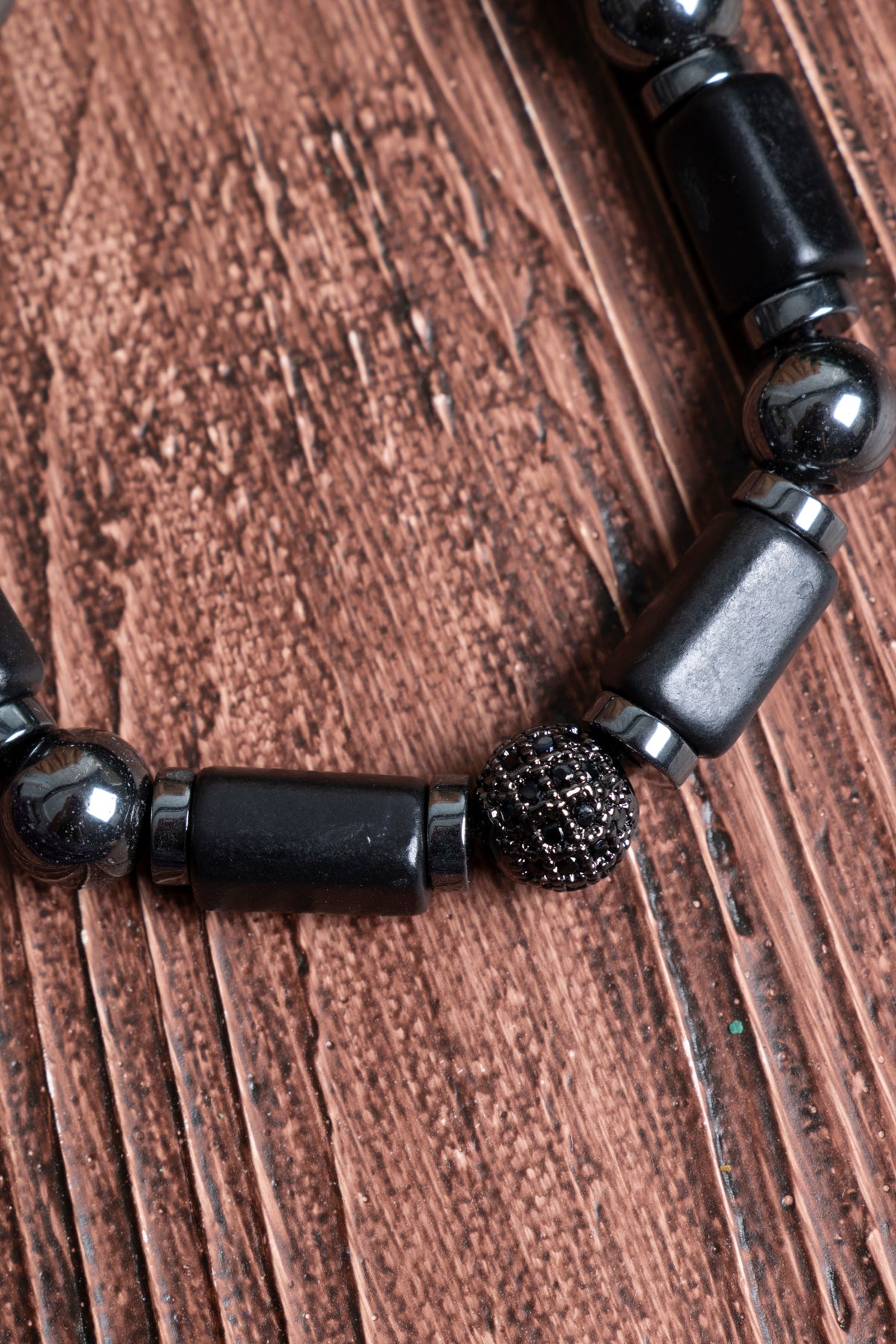 Image of Sertifikalı Shungite Hematit Doğal Taş Makrome Bileklik