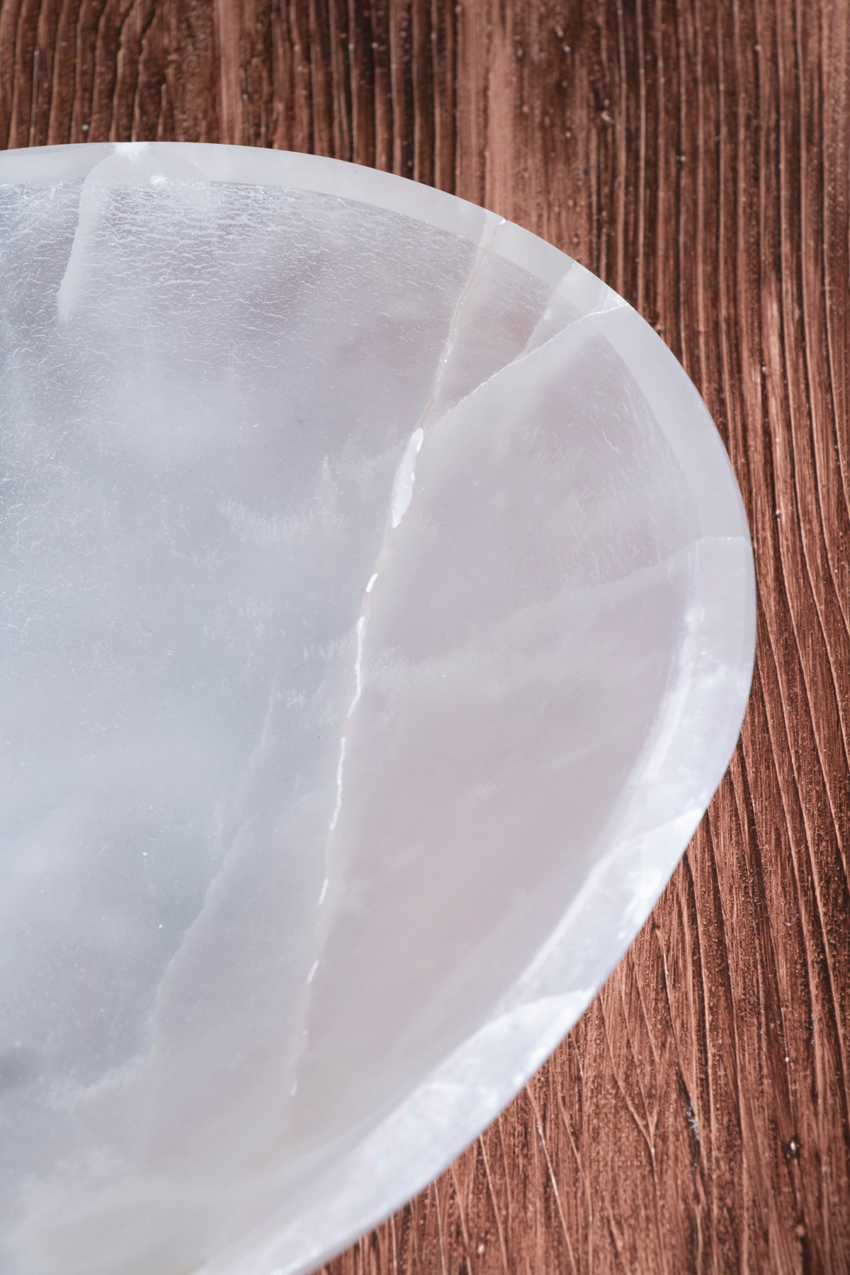 Image of Sertifikalı Selenit Doğal Taş Kolye - Bileklik Enerji İstasyonu (Selenit Elips Tabak no.7) S.K: 0085