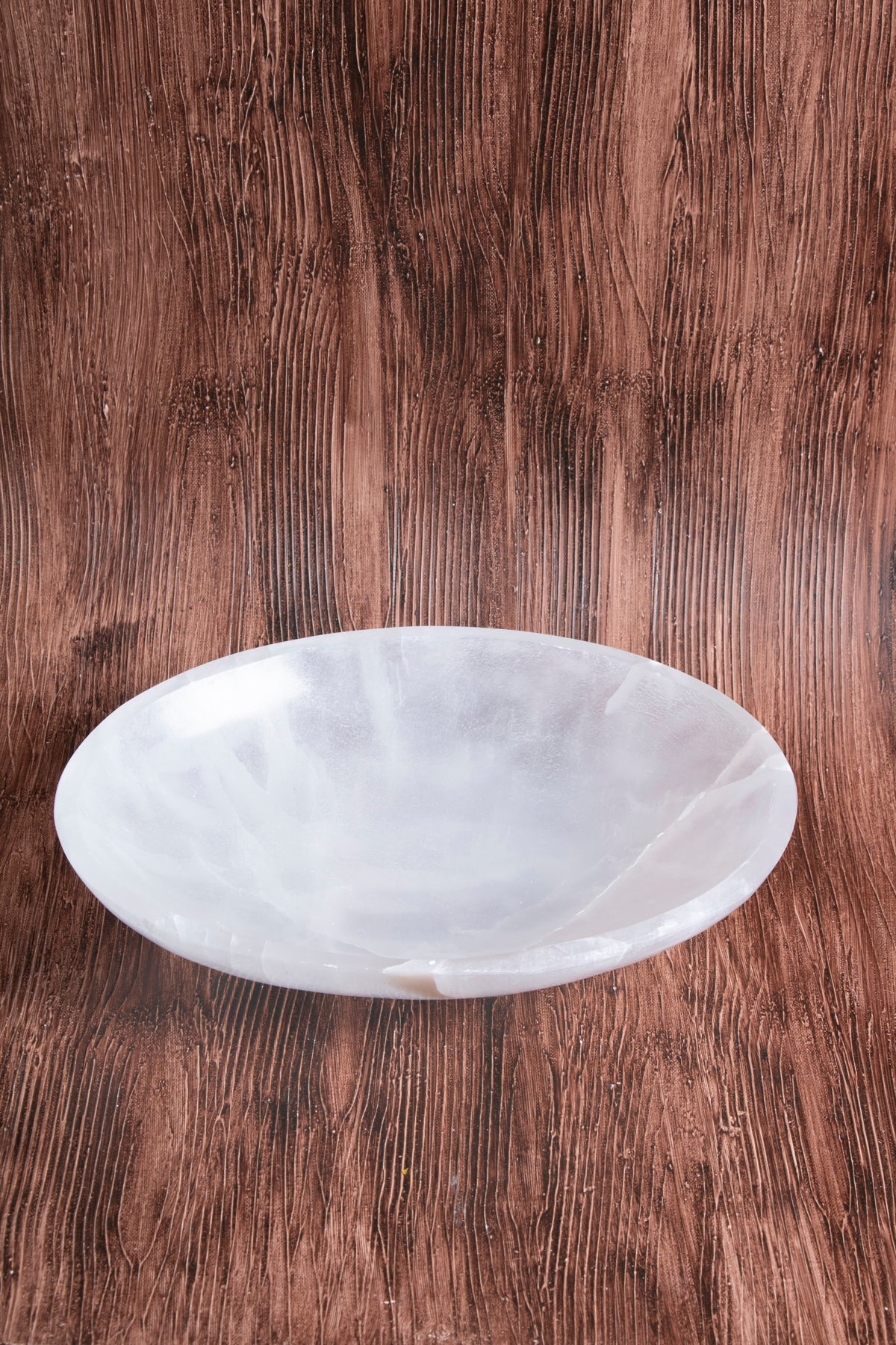 Image of Sertifikalı Selenit Doğal Taş Kolye - Bileklik Enerji İstasyonu (Selenit Elips Tabak no.7) S.K: 0085