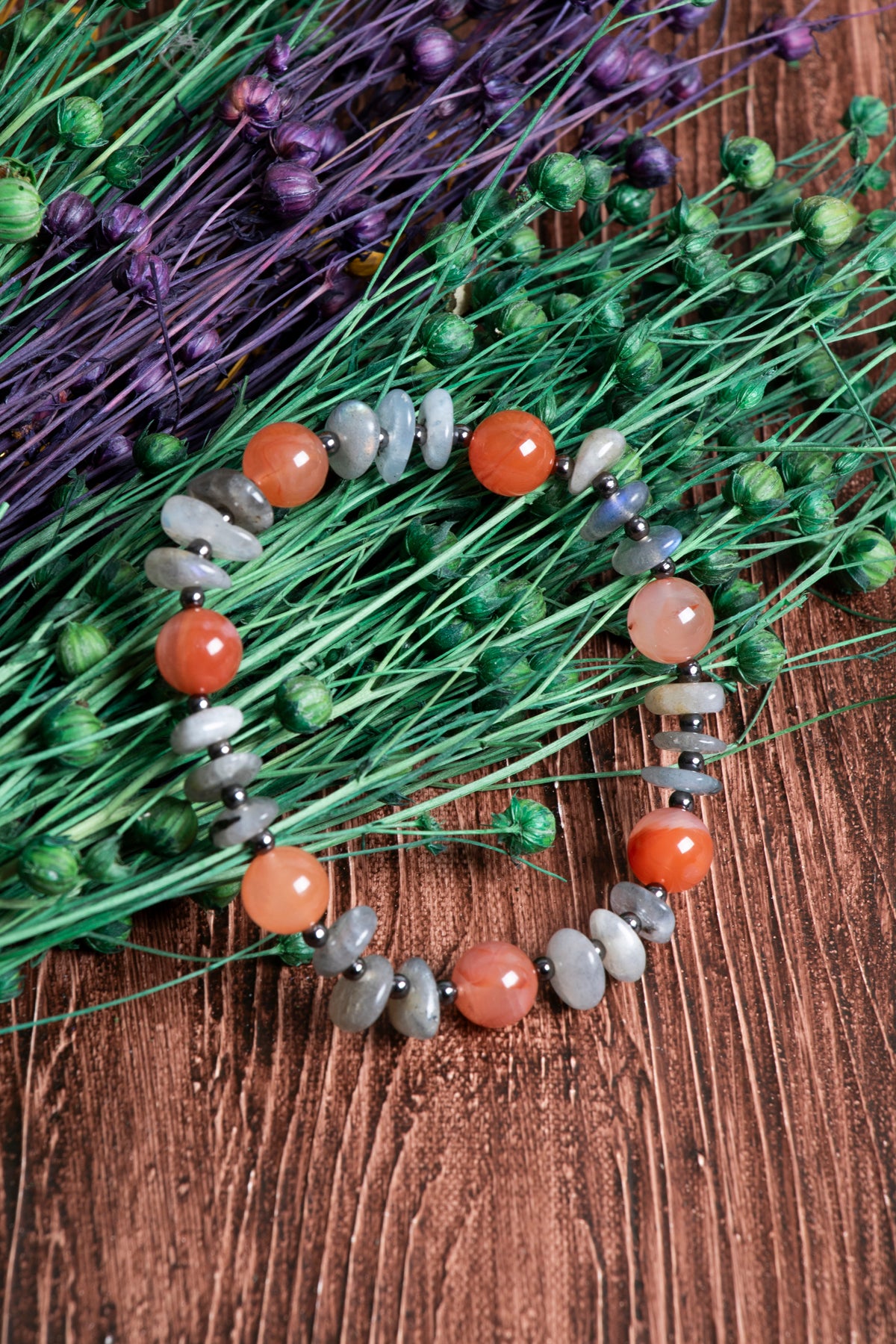 Image of Sertifikalı Labrodorite Yemen Akiği Doğal Taş Bileklik