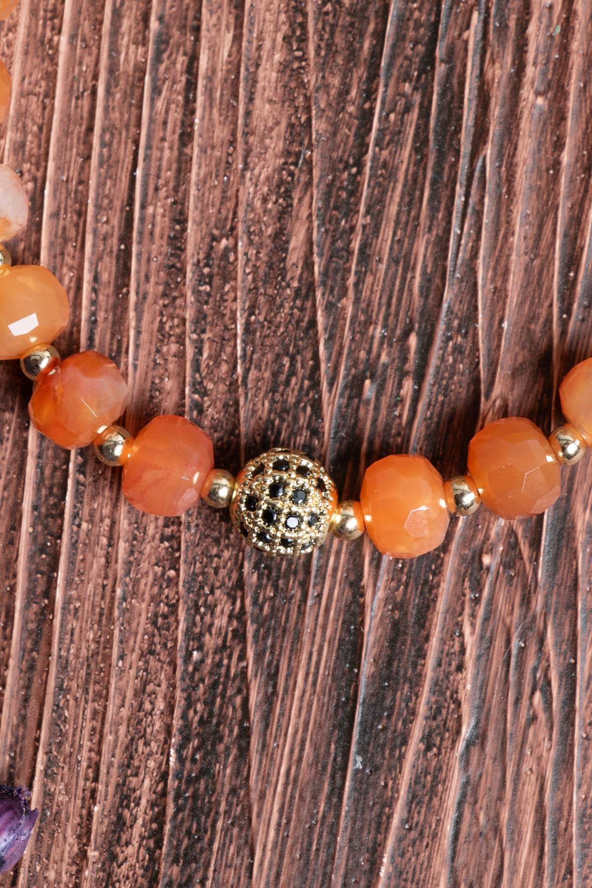 Image of Sertifikalı Karnelyan Akik Hematit Doğal Taş Zirkon Aparatlı Bileklik