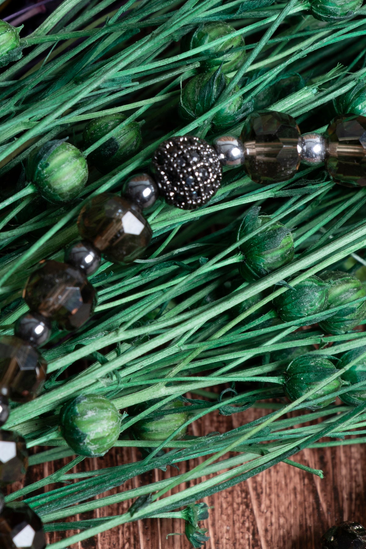 Image of Sertifikalı Dumanlı Kuvars Hematit Doğal Taş Zirkon Aparatlı Bileklik