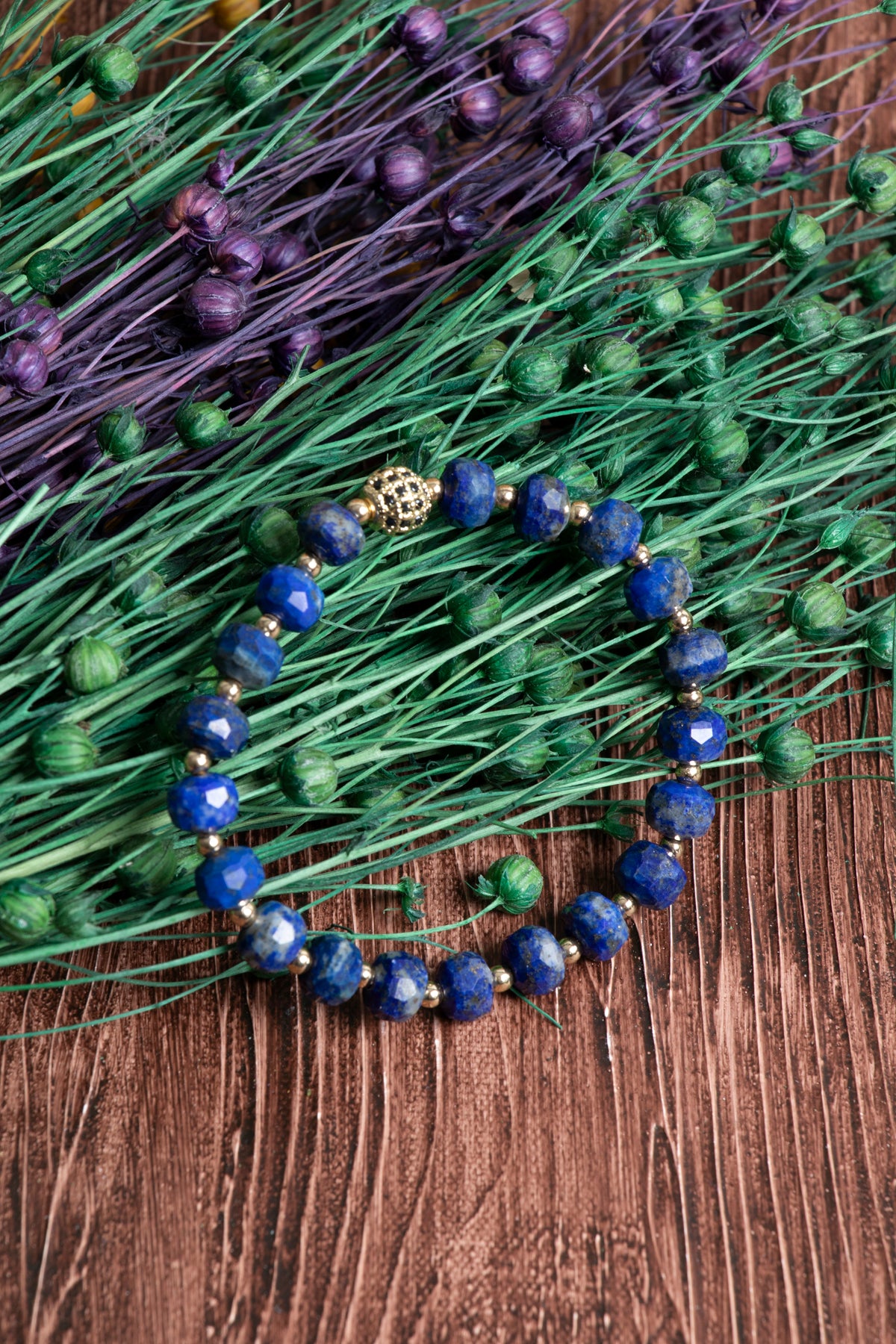 Sertifikalı Lapis Lazuli (Fasetli) Zirkon aparatlı Doğal Taş Bileklik