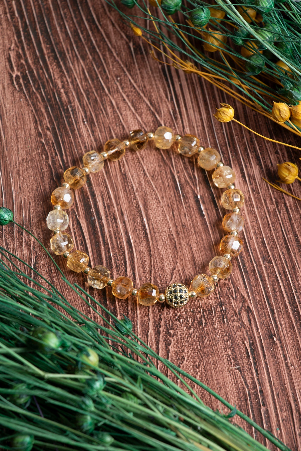 Image of Sertifikalı Fasetli Sitrin Doğal Taş Bileklik