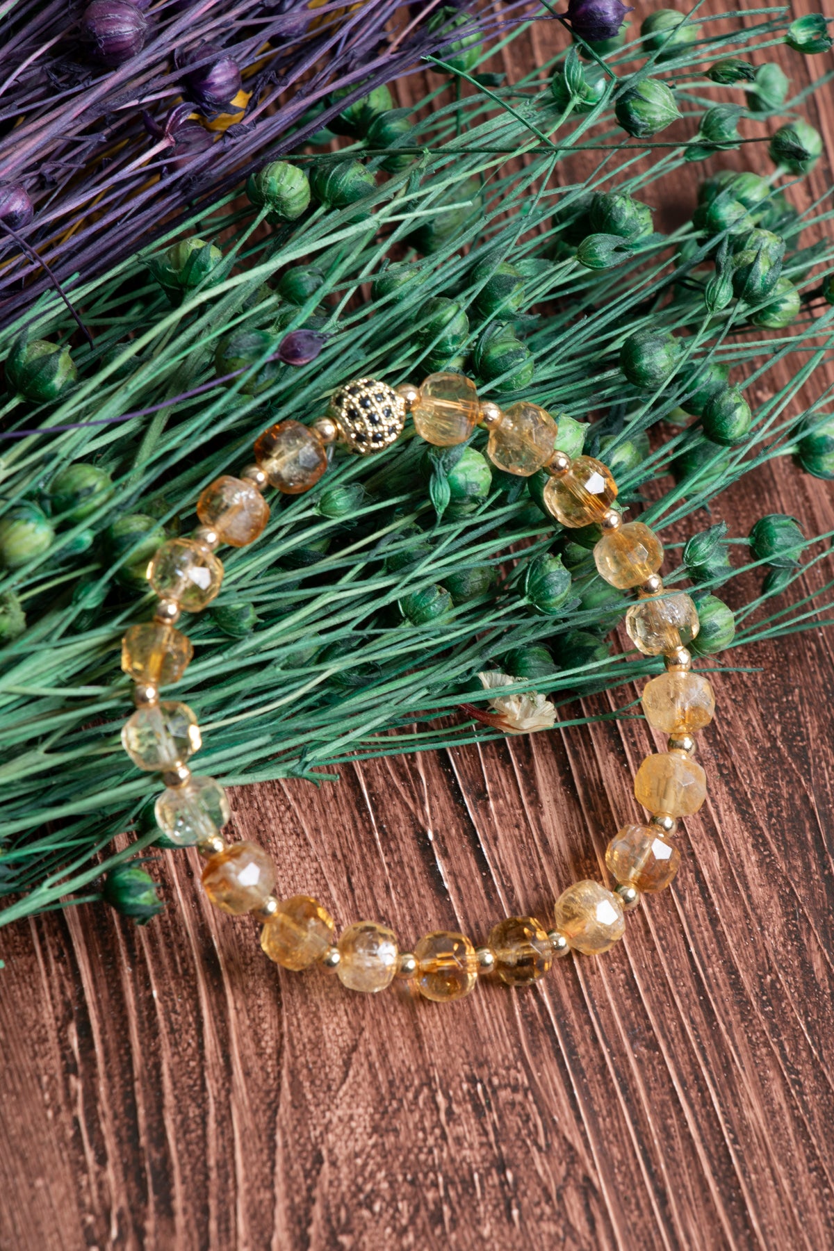 Image of Sertifikalı Fasetli Sitrin Doğal Taş Bileklik