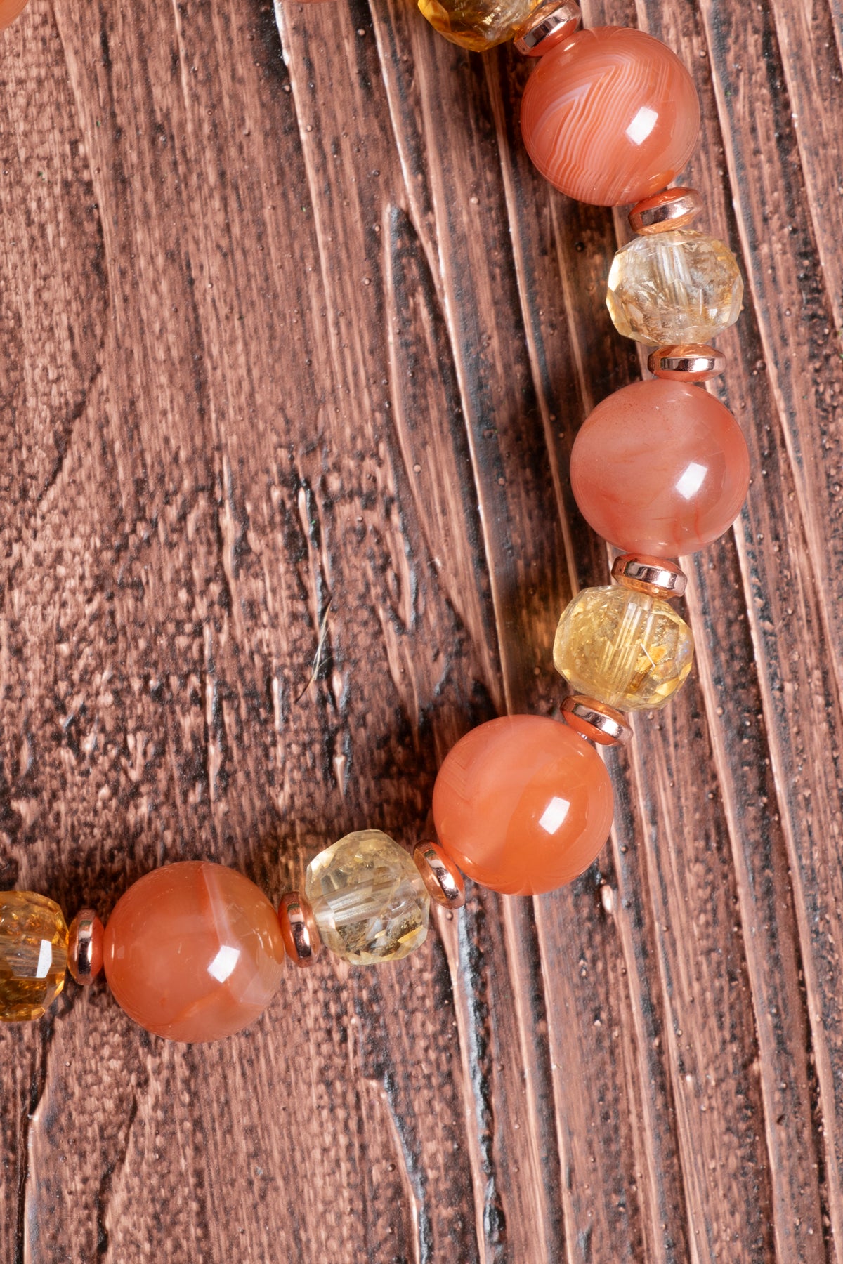 Image of Sertifikalı Yemen Akiği Sitrin (fasetli) Hematit Doğal Taş Bileklik