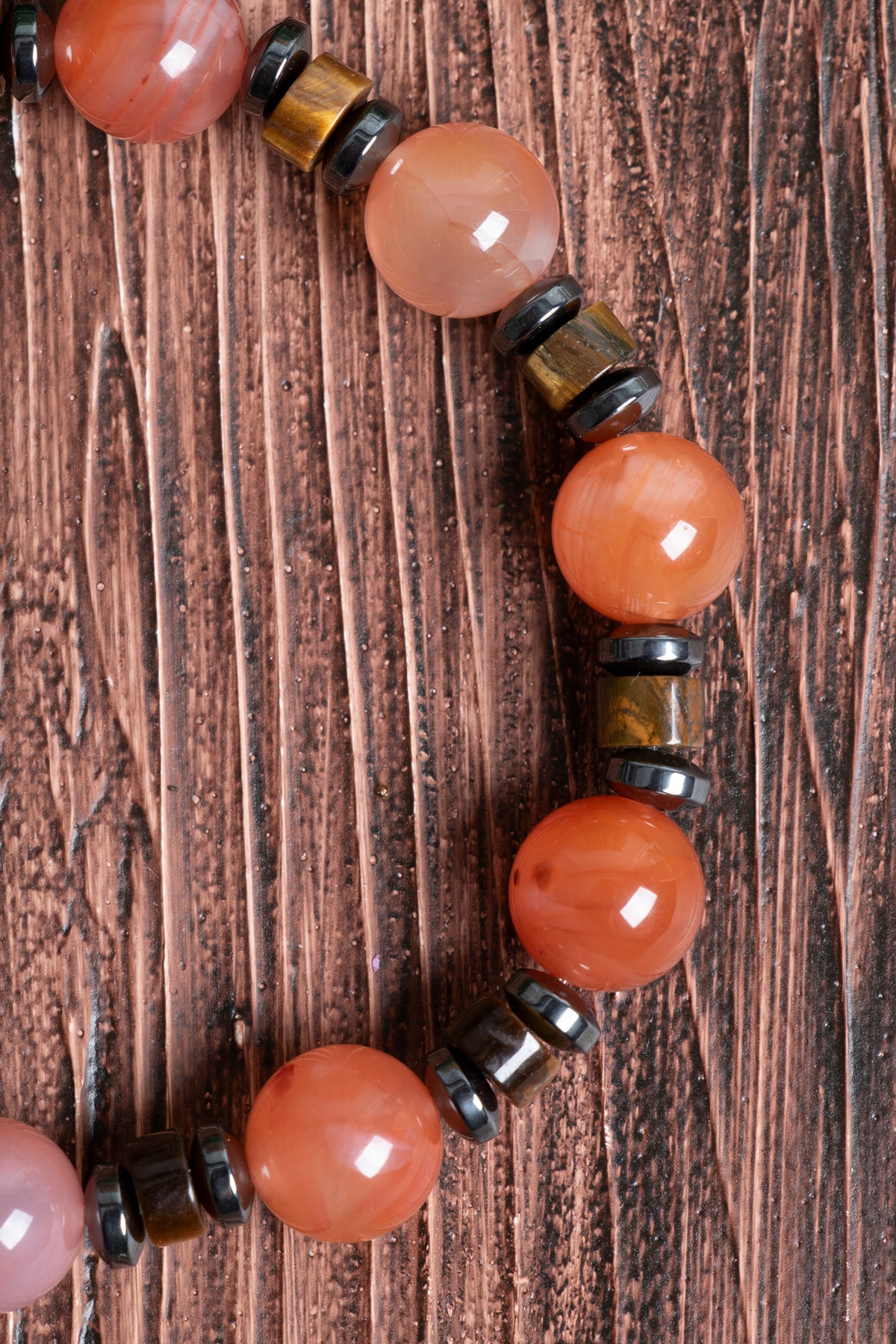 Image of Sertifikalı Hakiki Yemen Akiği (10 mm) Kaplan Gözü Hematit Doğal Taş Bileklik