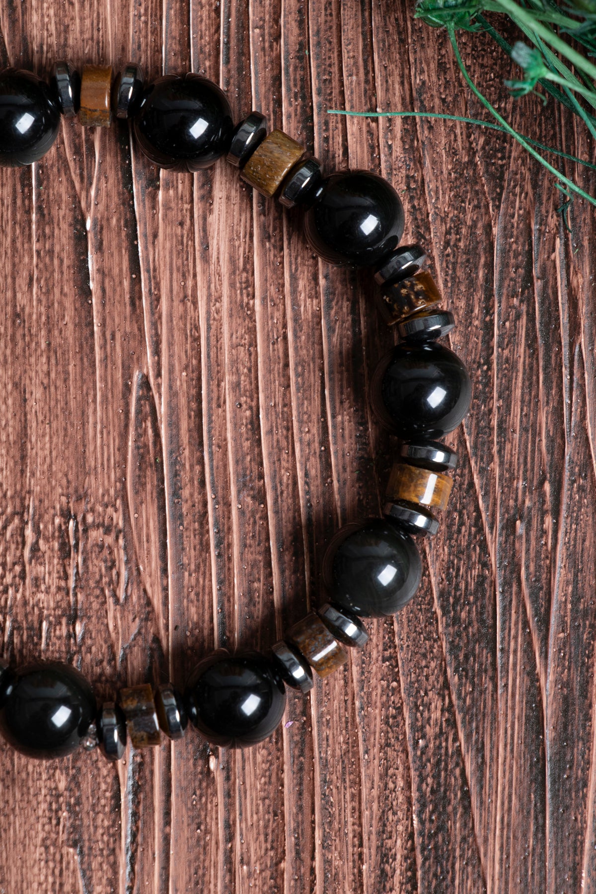 Image of Sertifikalı Kaplan Gözü Hematit Obsidyen Doğal Taş Bileklik