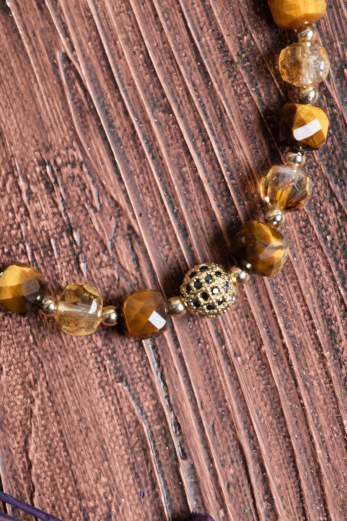 Image of Sertifikalı Sitrin Kaplan Gözü Hematit Doğal Taş Bileklik