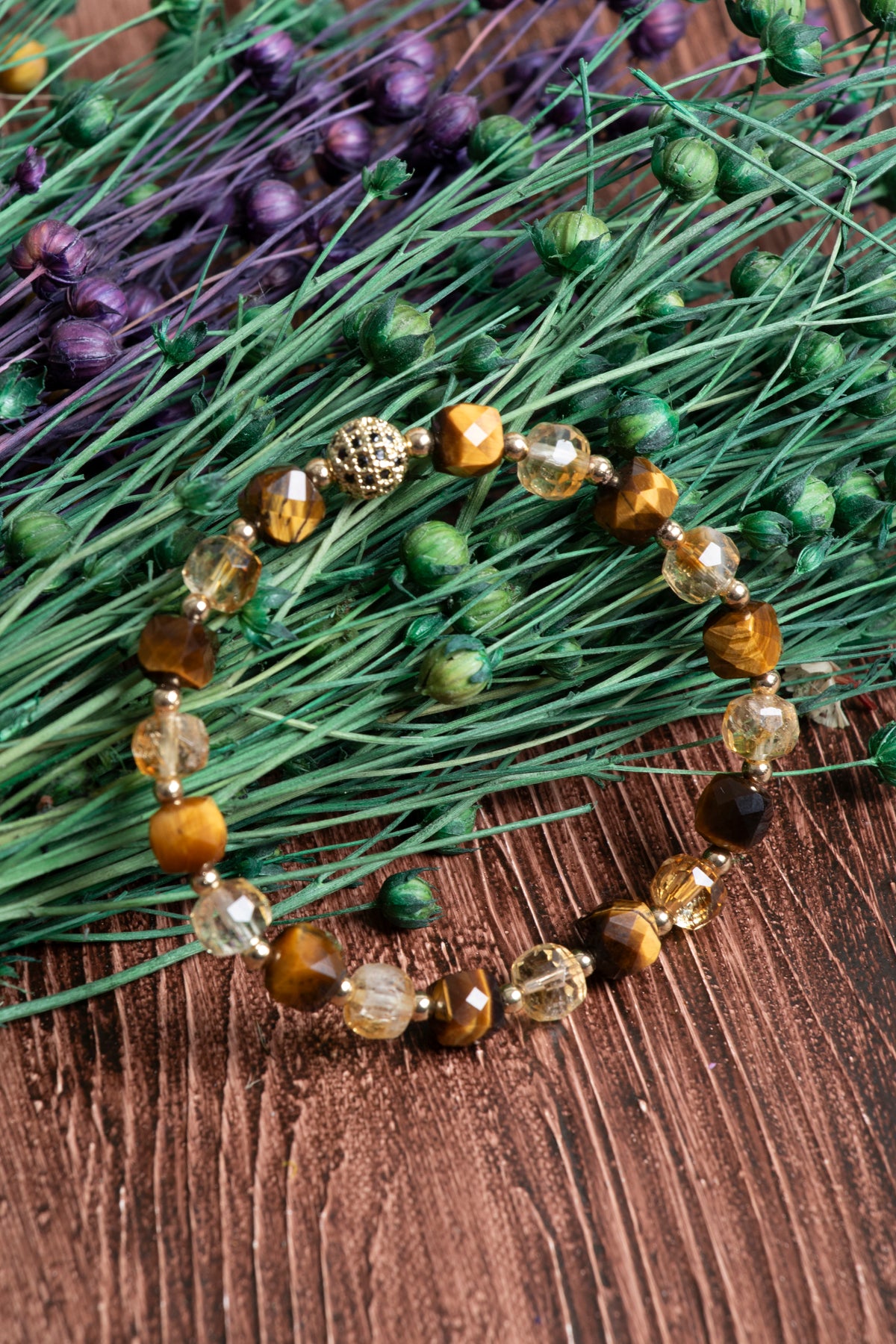 Image of Sertifikalı Sitrin Kaplan Gözü Hematit Doğal Taş Bileklik