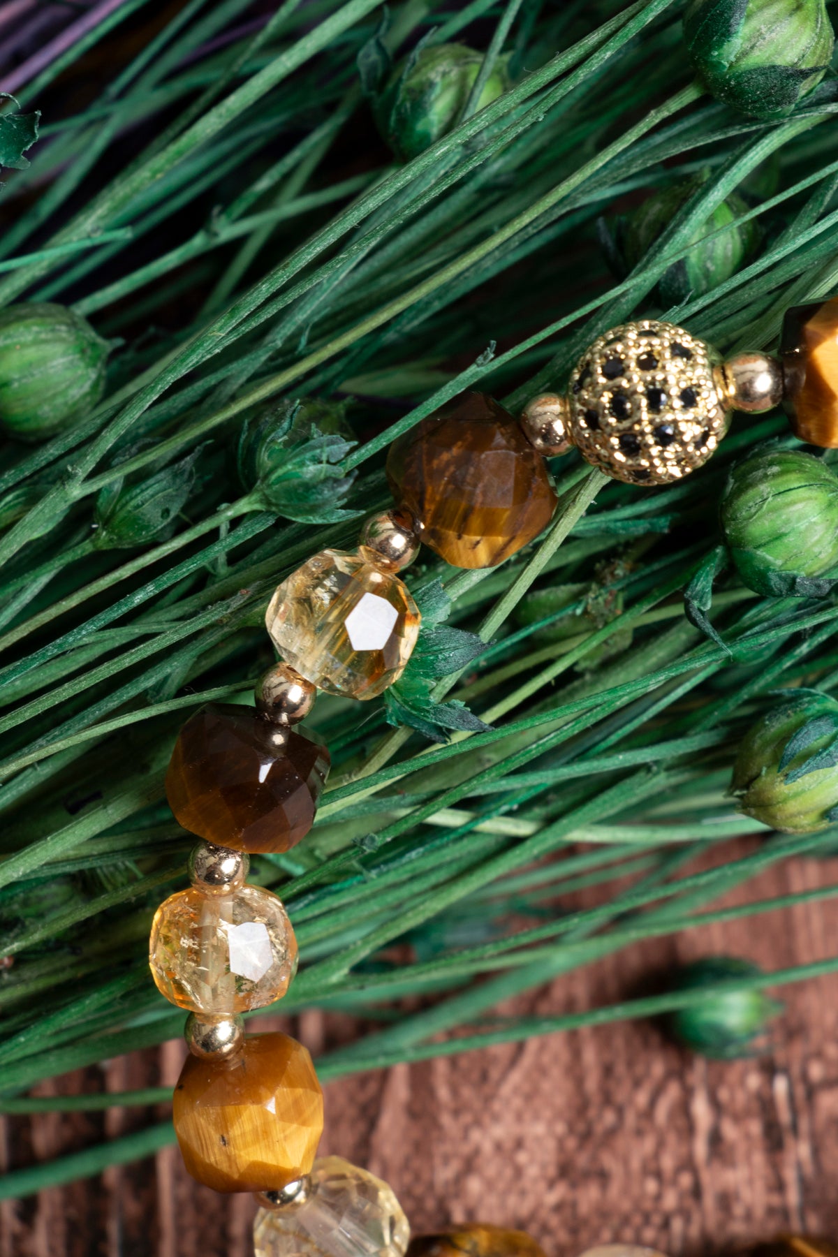 Image of Sertifikalı Sitrin Kaplan Gözü Hematit Doğal Taş Bileklik