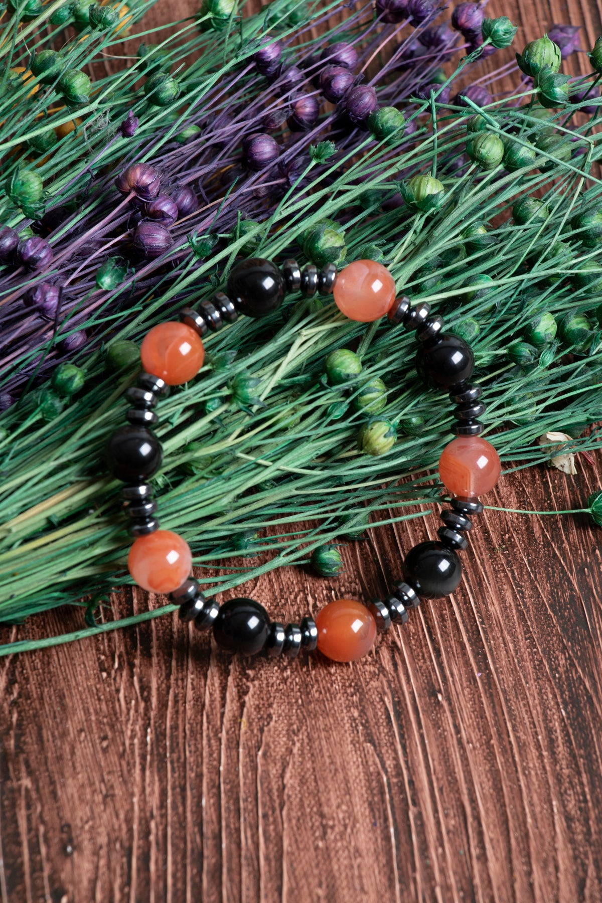 Image of Sertifikalı Hakiki Yemen Akiği ve Obsidyen Doğal Taş Bileklik