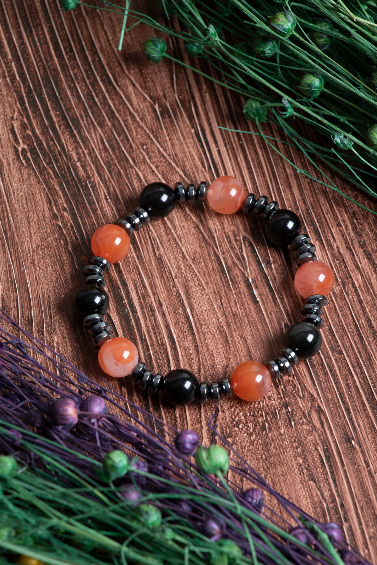 Image of Sertifikalı Hakiki Yemen Akiği ve Obsidyen Doğal Taş Bileklik