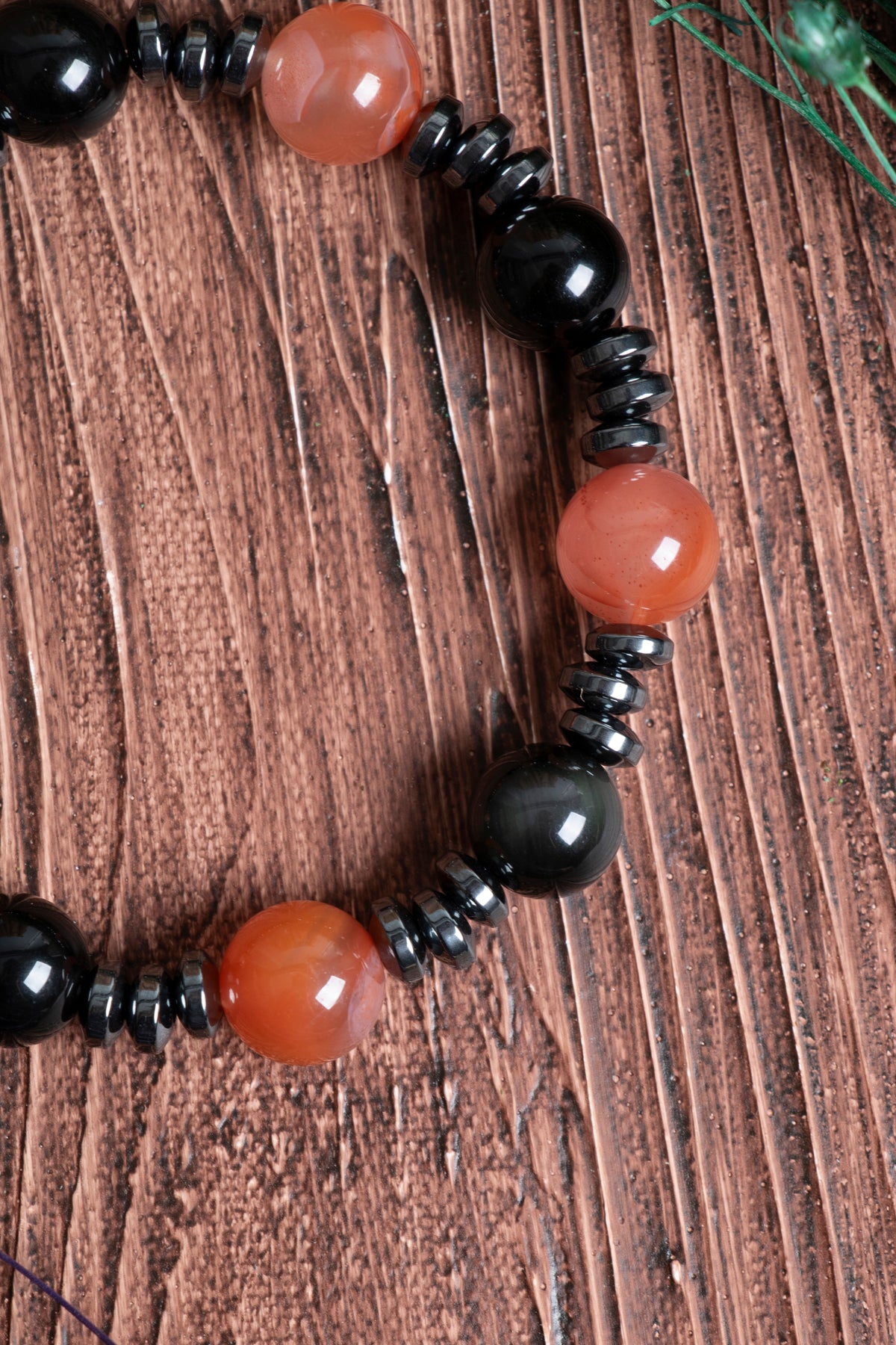 Image of Sertifikalı Hakiki Yemen Akiği ve Obsidyen Doğal Taş Bileklik