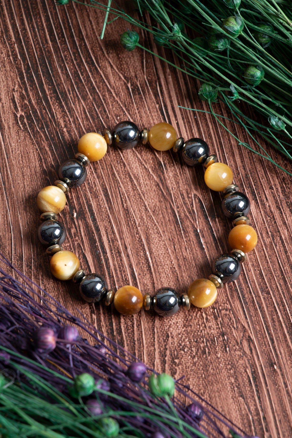 Image of Sertifikalı Hematit Kaplan Gözü Doğal Taş Bileklik