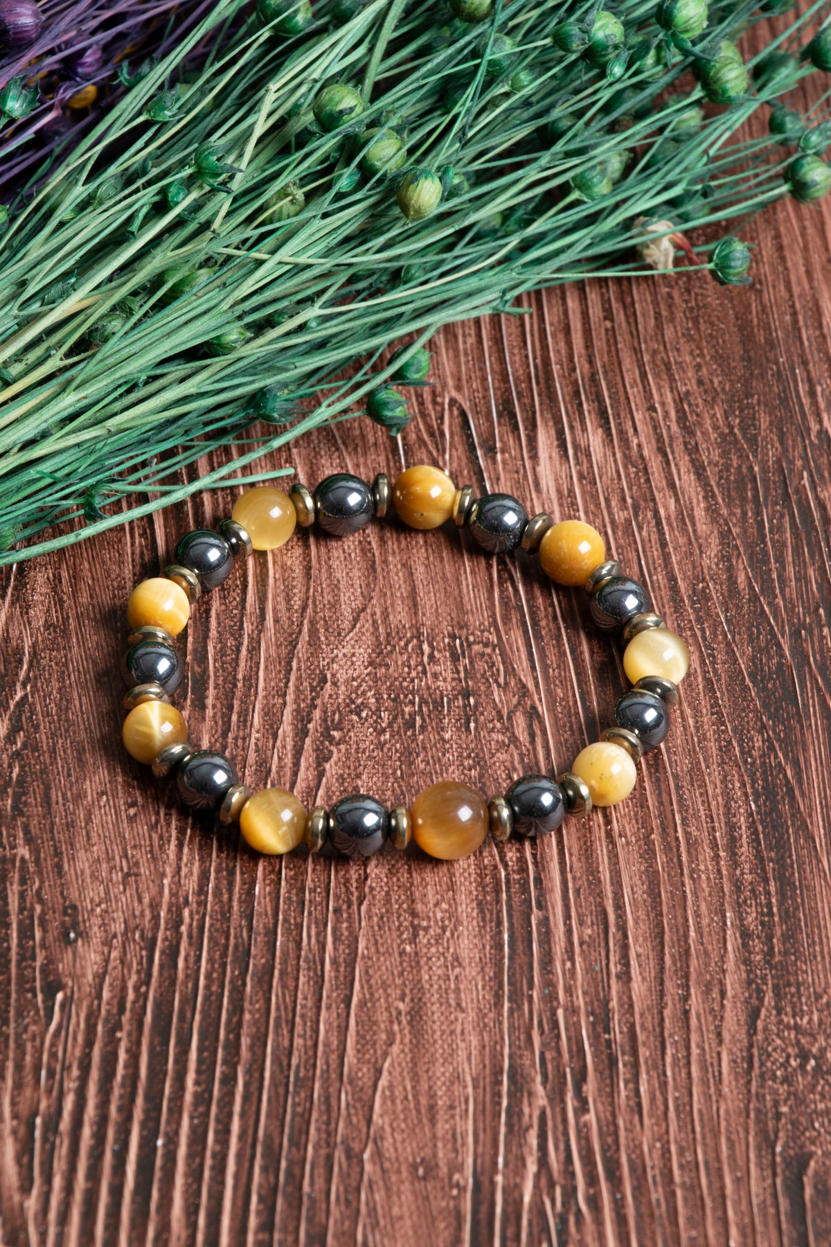 Image of Sertifikalı Hematit Kaplan Gözü Doğal Taş Bileklik