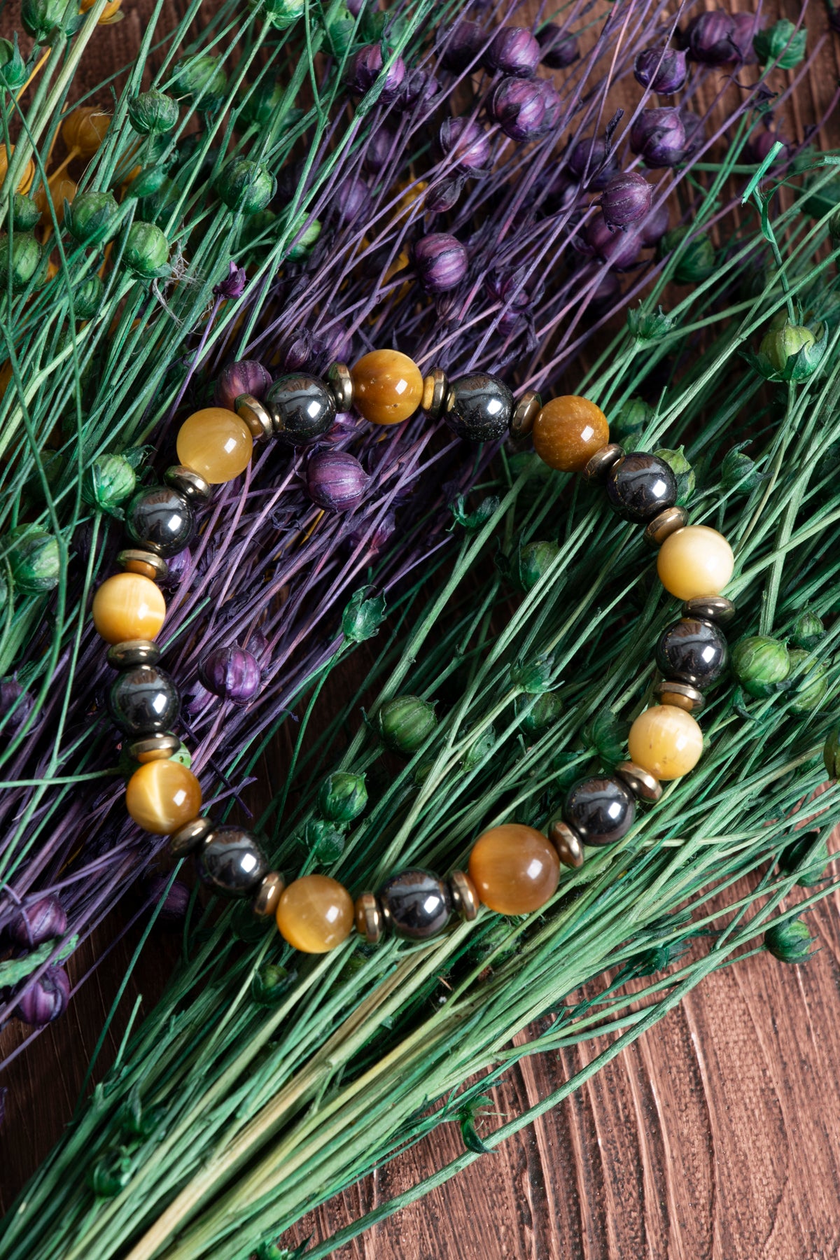 Image of Sertifikalı Hematit Kaplan Gözü Doğal Taş Bileklik