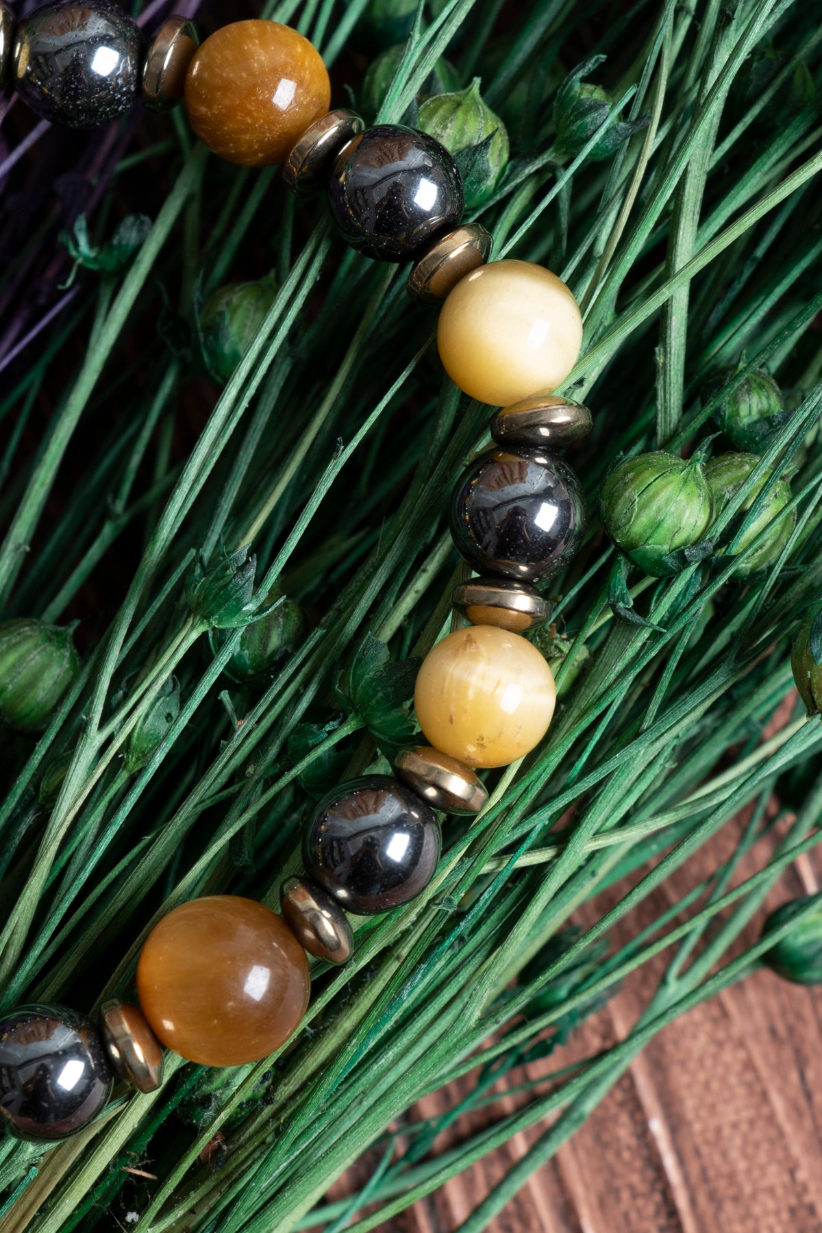 Image of Sertifikalı Hematit Kaplan Gözü Doğal Taş Bileklik