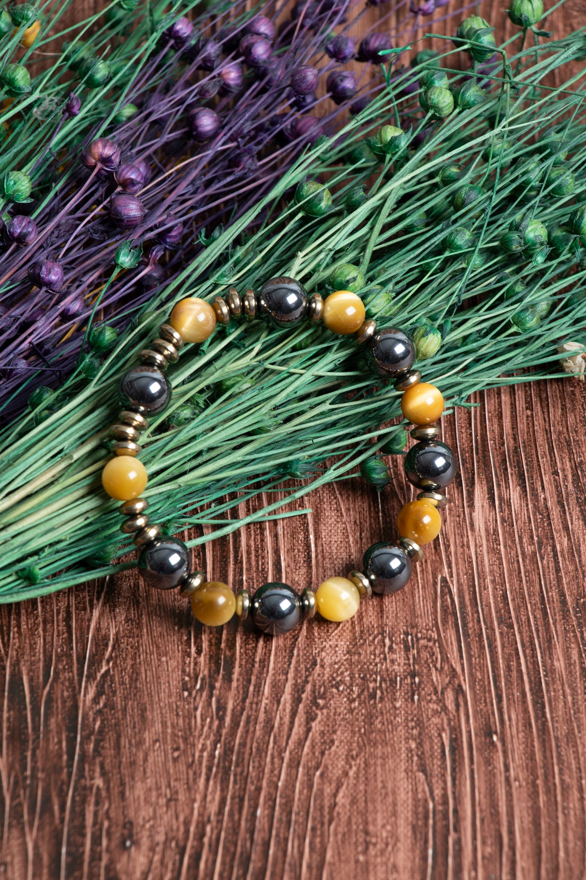 Image of Sertifikalı Hematit Kaplan Gözü Doğal Taş Bileklik