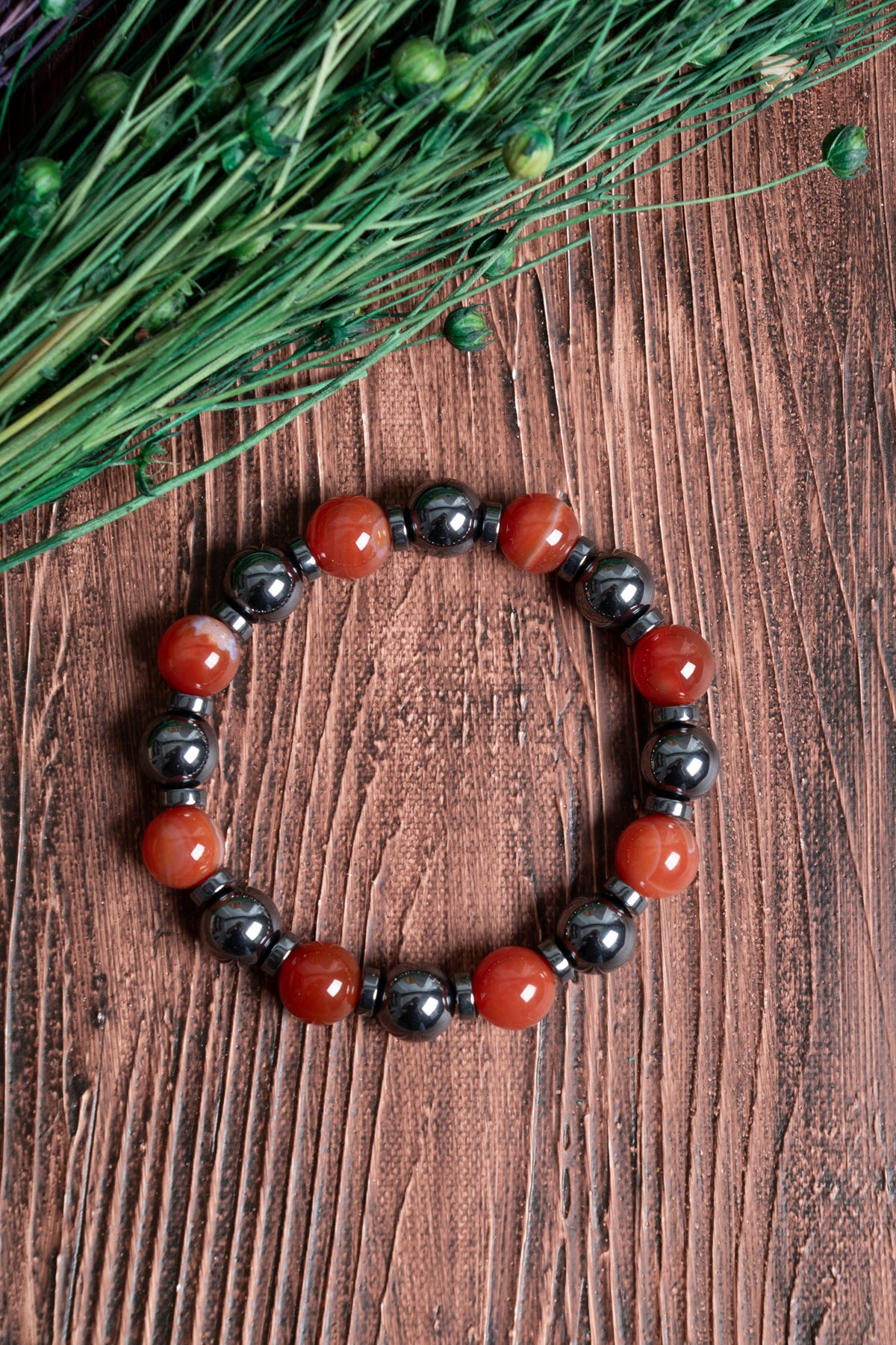 Image of Sertifikalı Hematit Akik Doğal Taş Bileklik