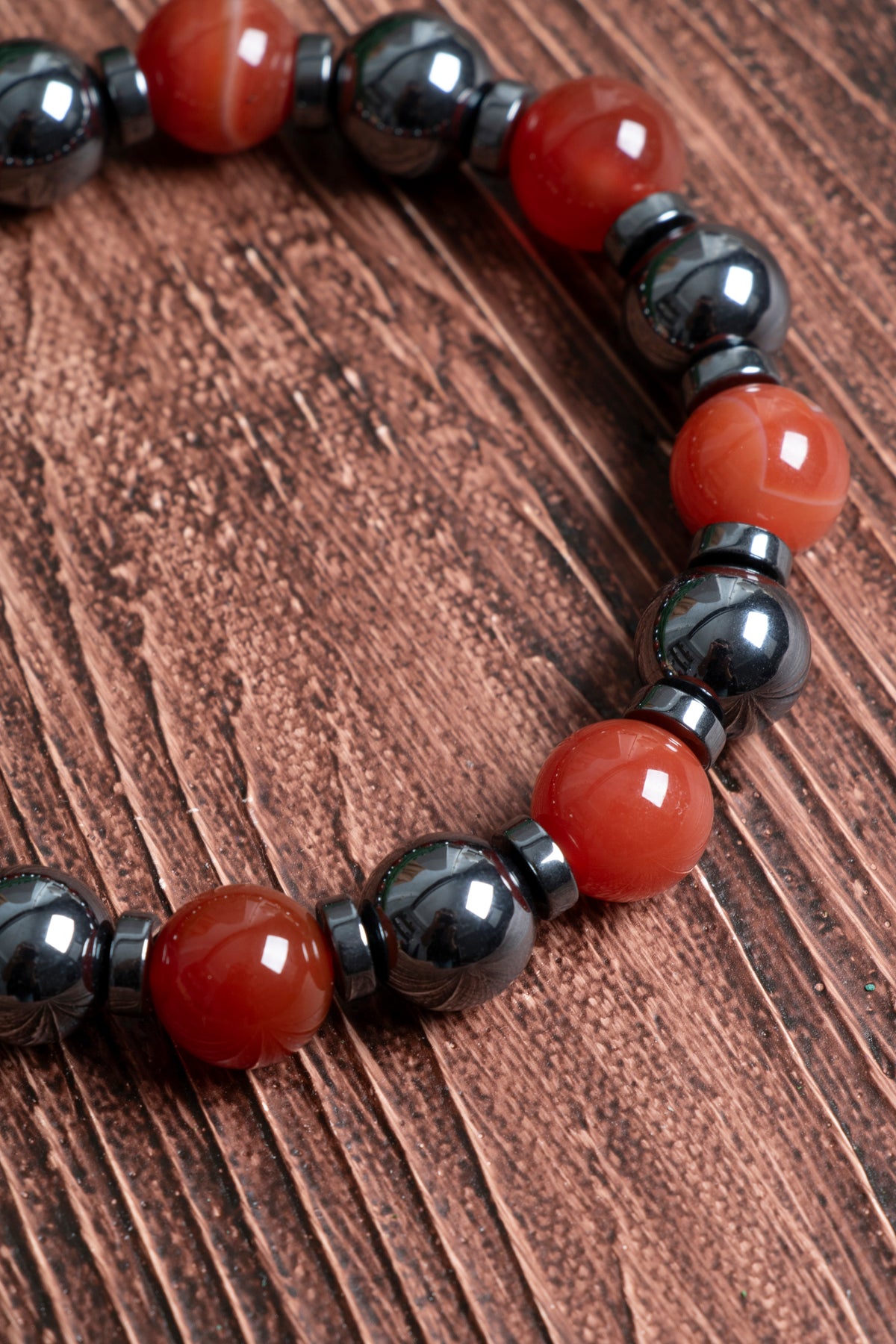 Image of Sertifikalı Hematit Akik Doğal Taş Bileklik