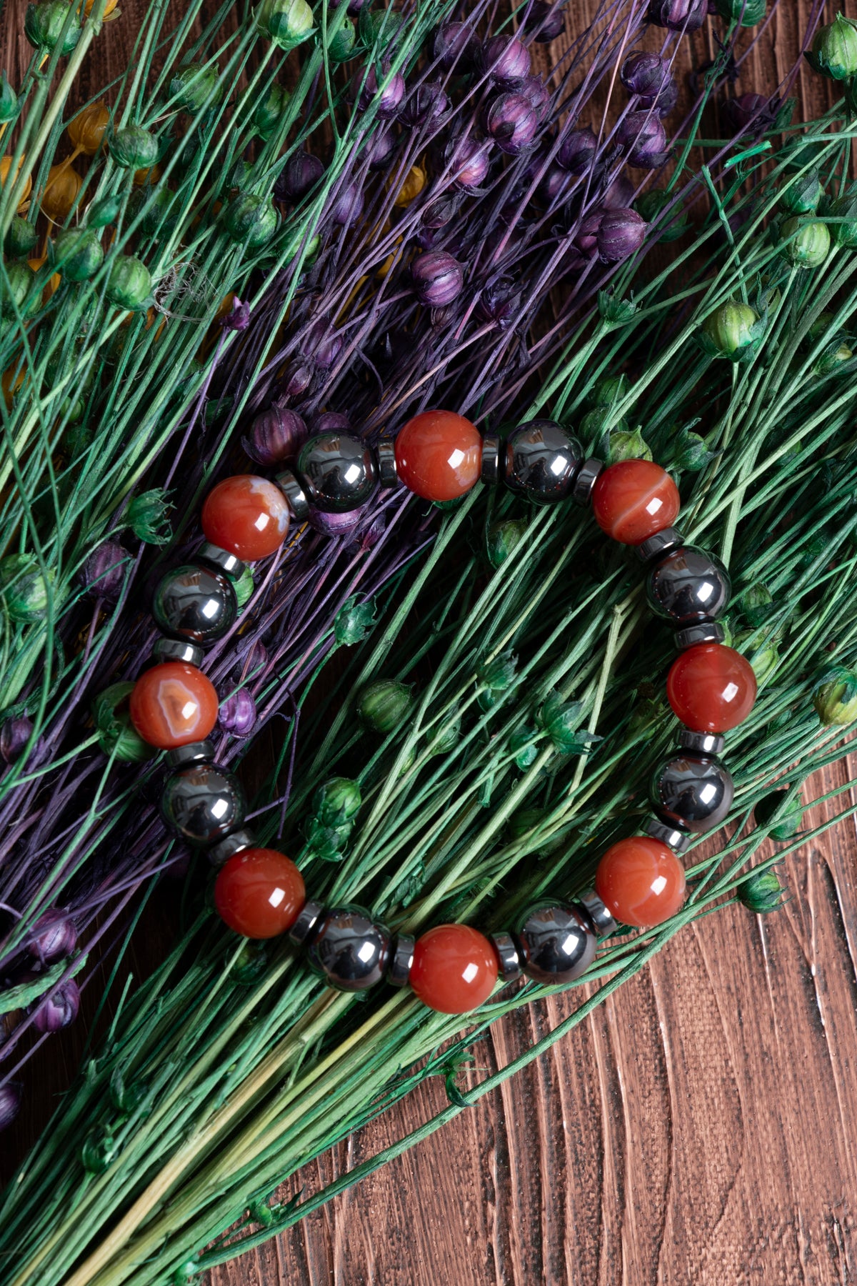 Image of Sertifikalı Hematit Akik Doğal Taş Bileklik