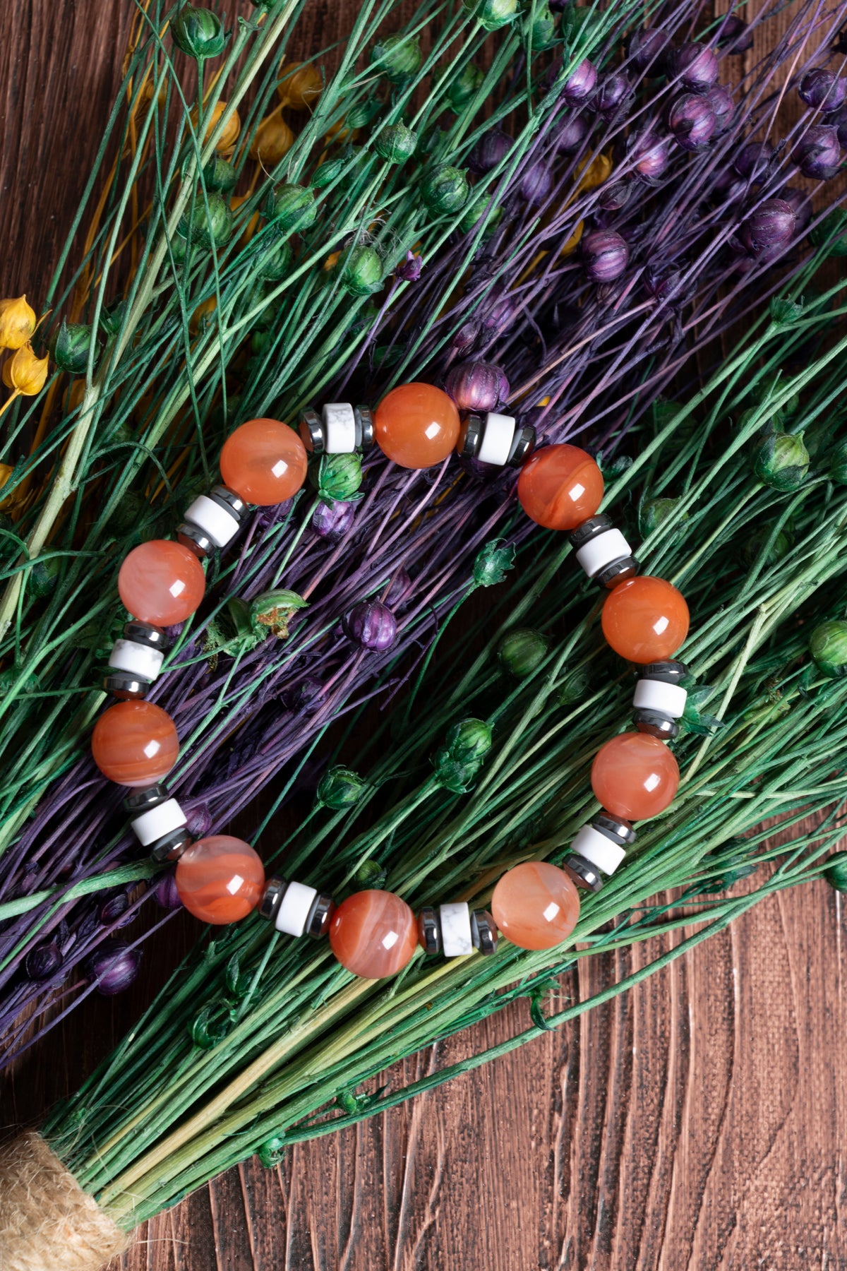 Image of Sertifikalı Yemen Akiği Havlit Hematit Doğal Taş Bileklik