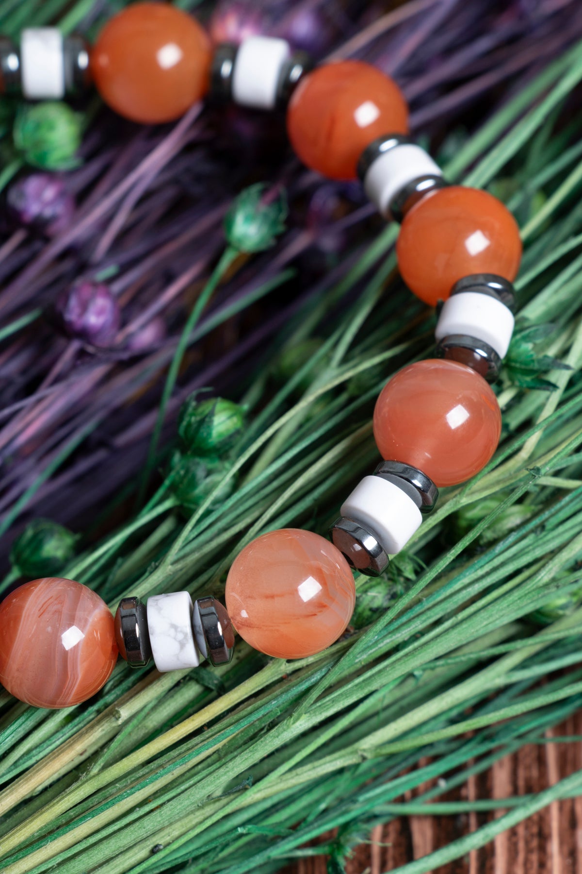 Image of Sertifikalı Yemen Akiği Havlit Hematit Doğal Taş Bileklik