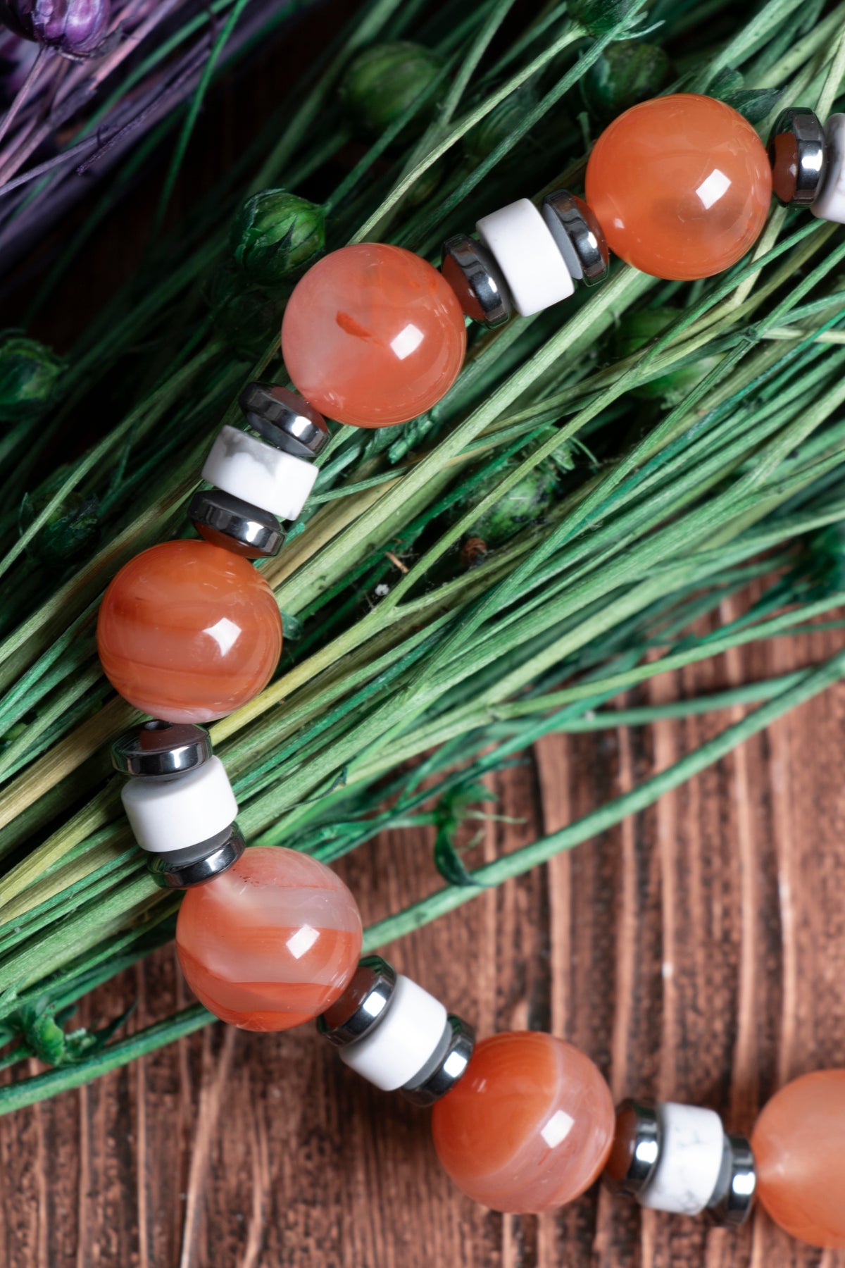 Image of Sertifikalı Yemen Akiği Havlit Hematit Doğal Taş Bileklik