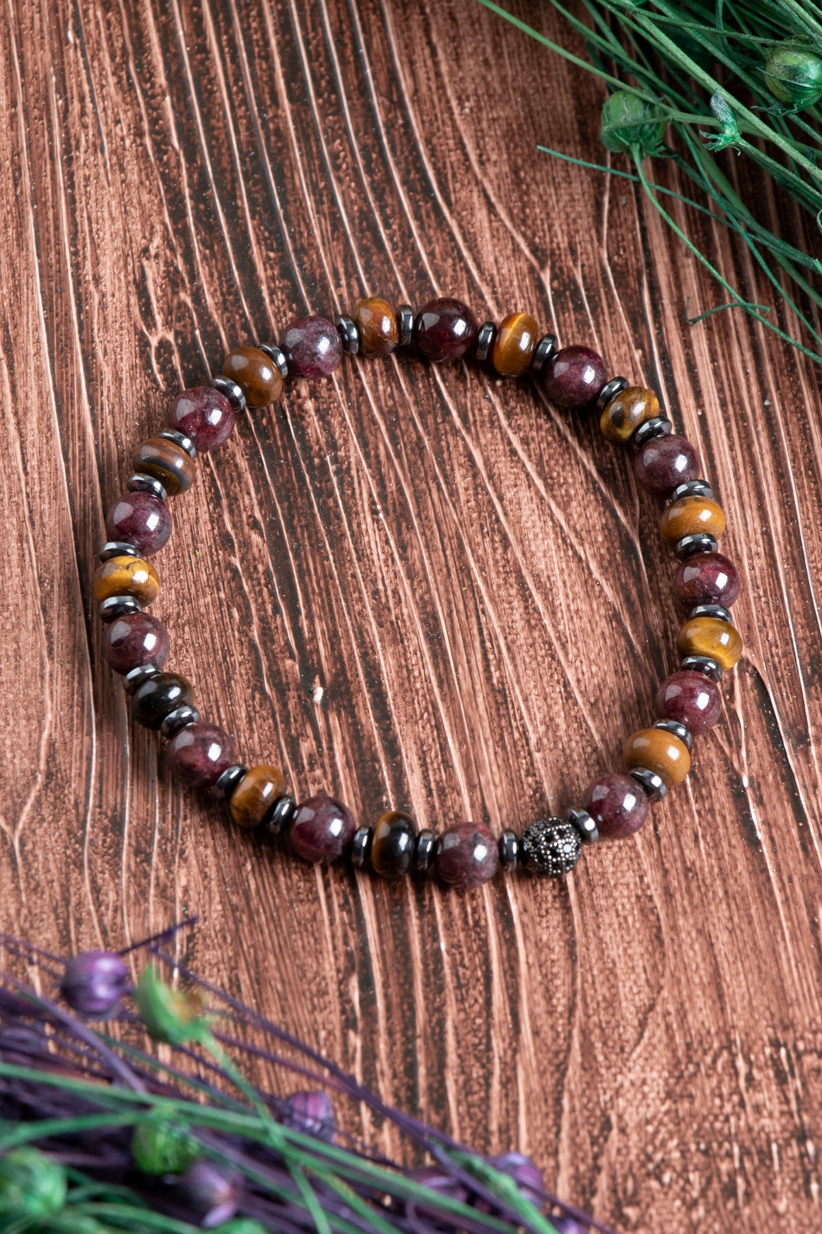 Image of Sertifikalı Lal Kaplan Gözü Hematit Doğal Taş Bileklik