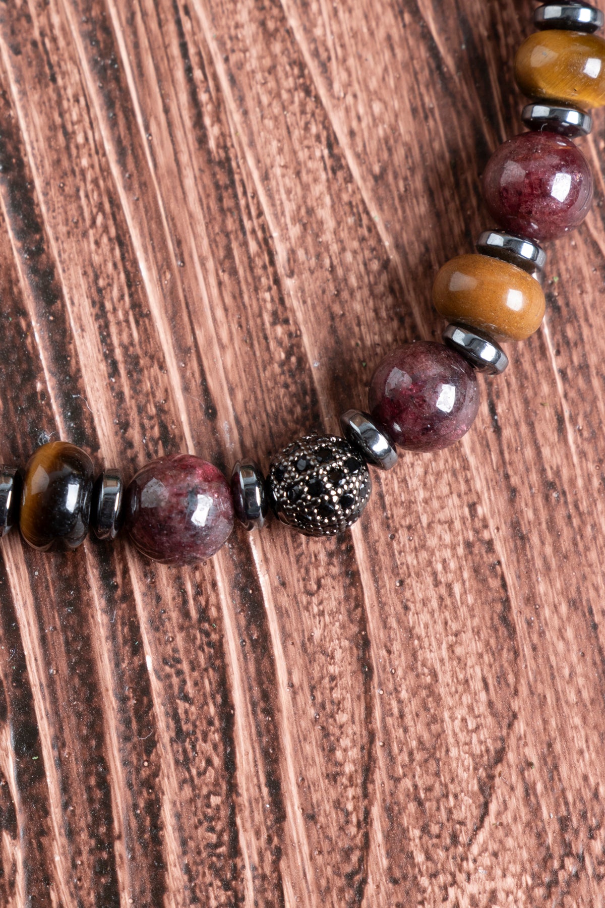 Image of Sertifikalı Lal Kaplan Gözü Hematit Doğal Taş Bileklik