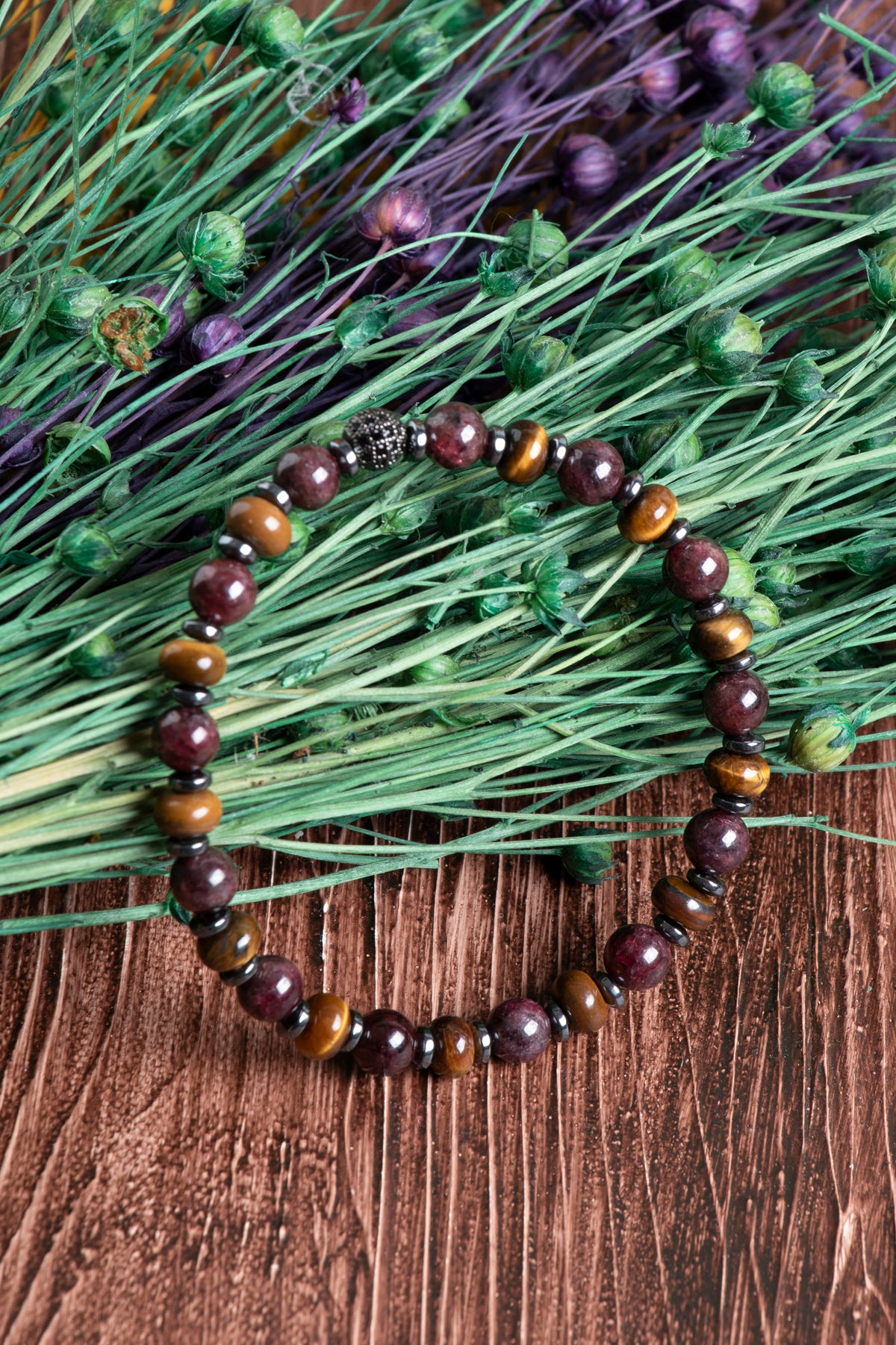 Image of Sertifikalı Lal Kaplan Gözü Hematit Doğal Taş Bileklik