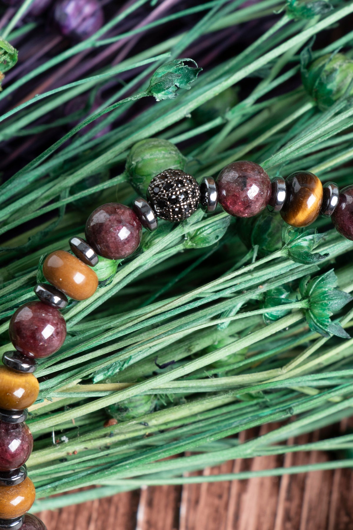 Image of Sertifikalı Lal Kaplan Gözü Hematit Doğal Taş Bileklik