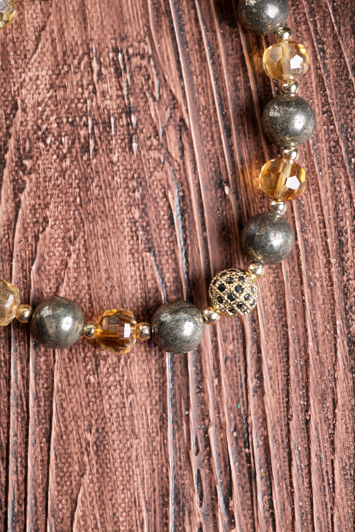 Image of Sertifikalı Sitrin Fasetli Prit Hematit Doğal Taş Bileklik