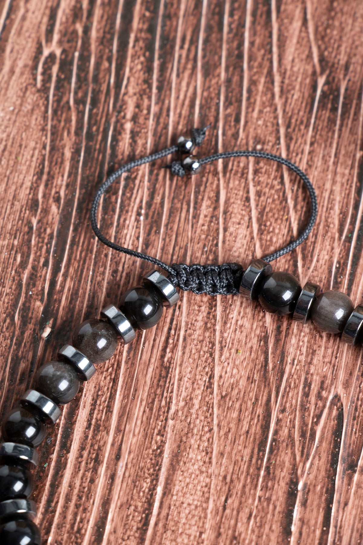 Image of Sertifikalı Obsidyen Hematit Doğal Taş Bileklik