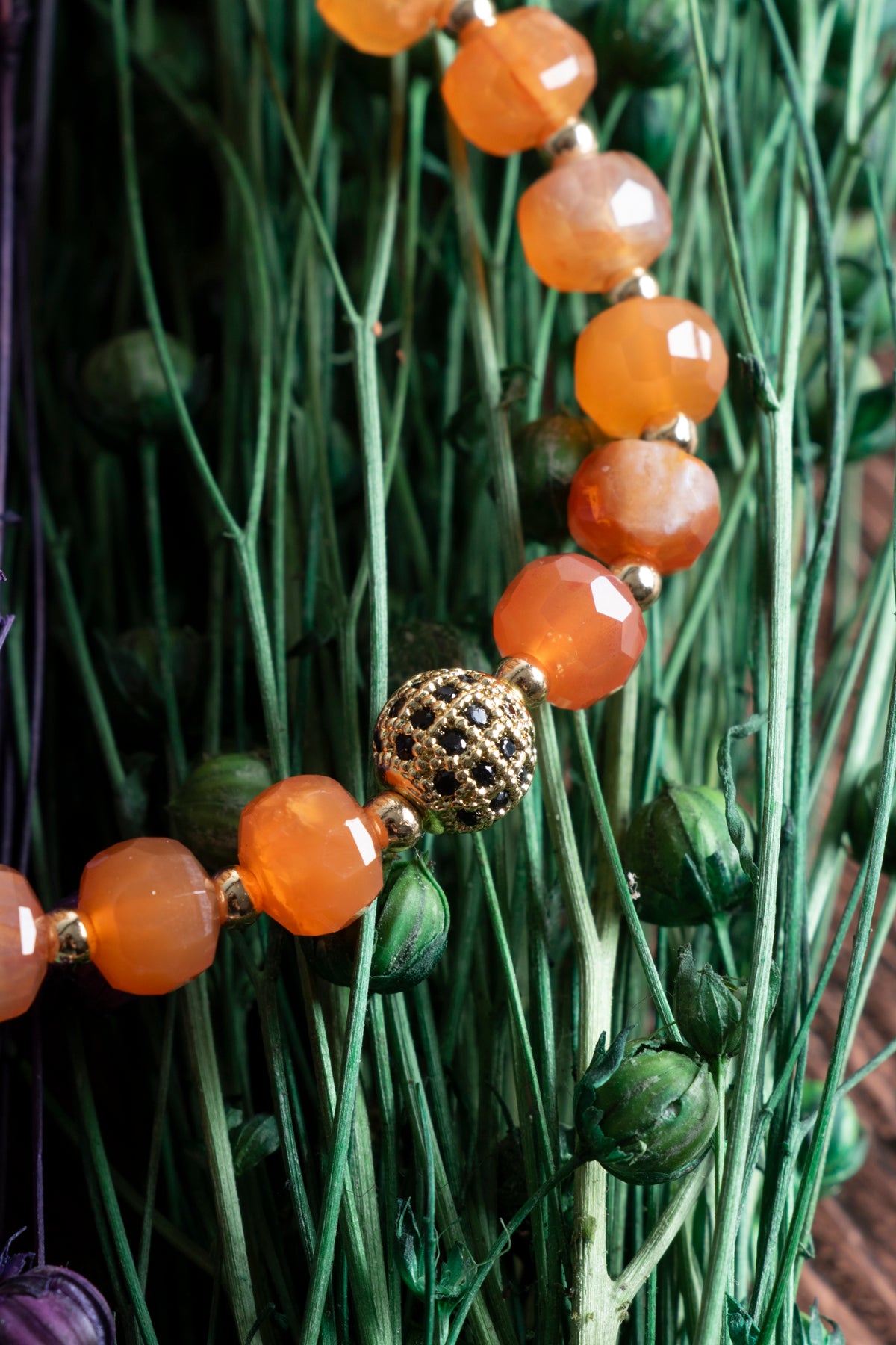 Image of Sertifikalı Karnelyan Akik (fasetli) Doğal Taş Bileklik