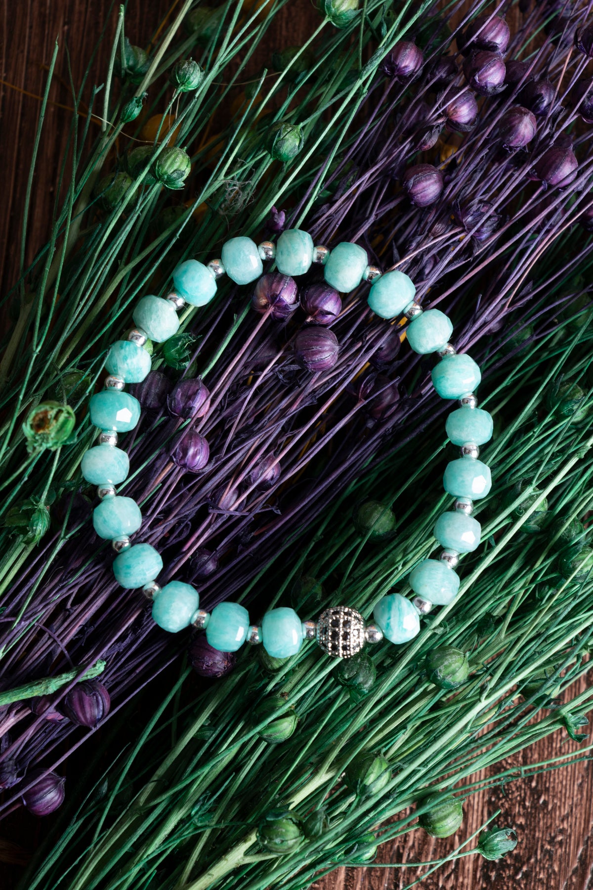 Image of Sertifikalı Amazonit Hematit (fasetli) Doğal Taş Bileklik