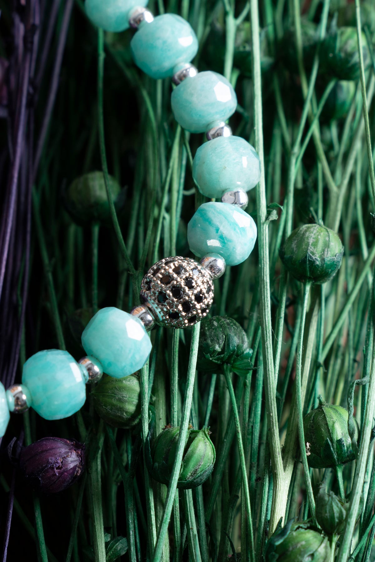 Image of Sertifikalı Amazonit Hematit (fasetli) Doğal Taş Bileklik