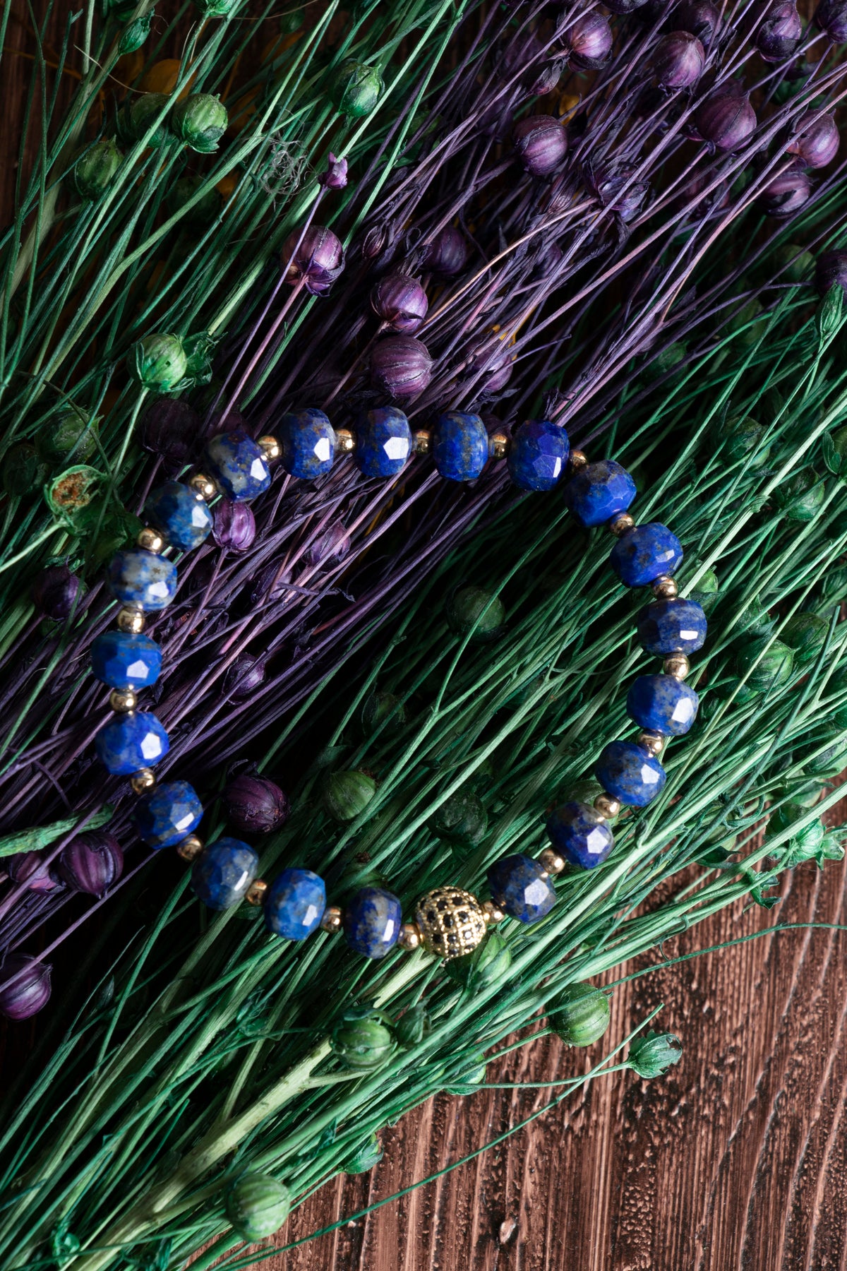 Image of Sertifikalı Lapis Lazuli Hematit Doğal Taş Bileklik