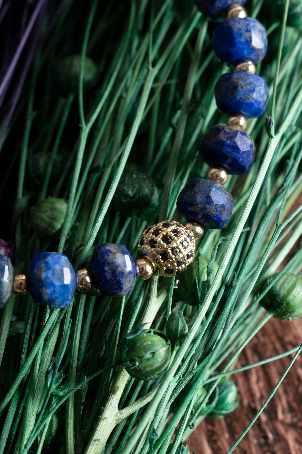 Image of Sertifikalı Lapis Lazuli Hematit Doğal Taş Bileklik