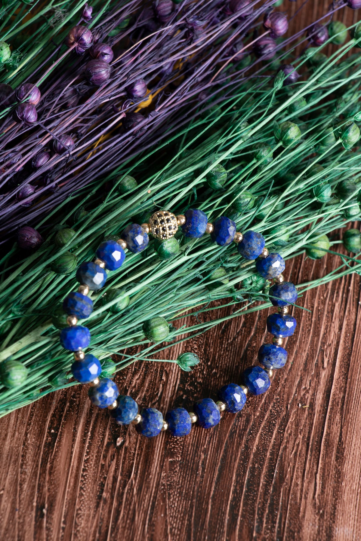 Image of Sertifikalı Lapis Lazuli Hematit Doğal Taş Bileklik