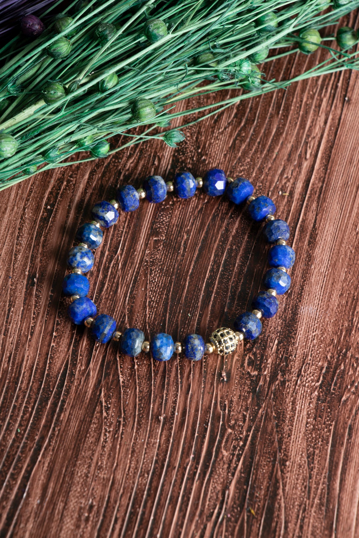 Sertifikalı Lapis Lazuli Hematit Doğal Taş Bileklik