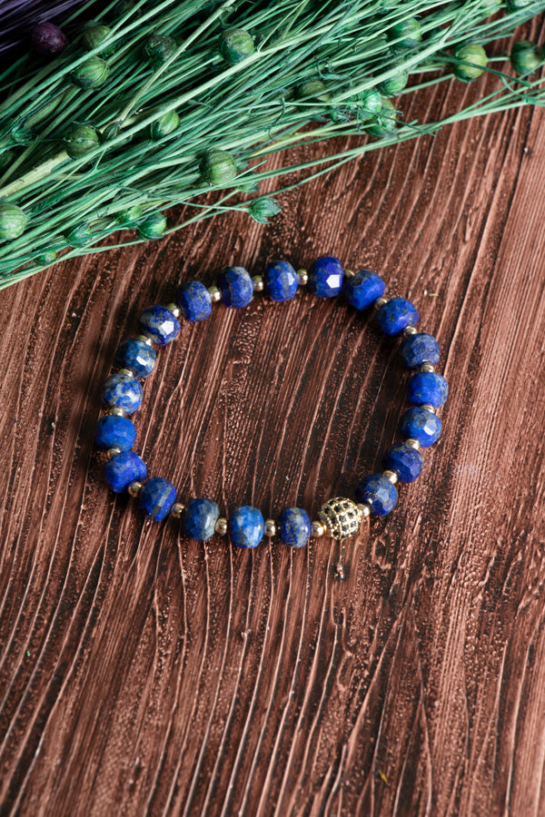Sertifikalı Lapis Lazuli Hematit Doğal Taş Bileklik