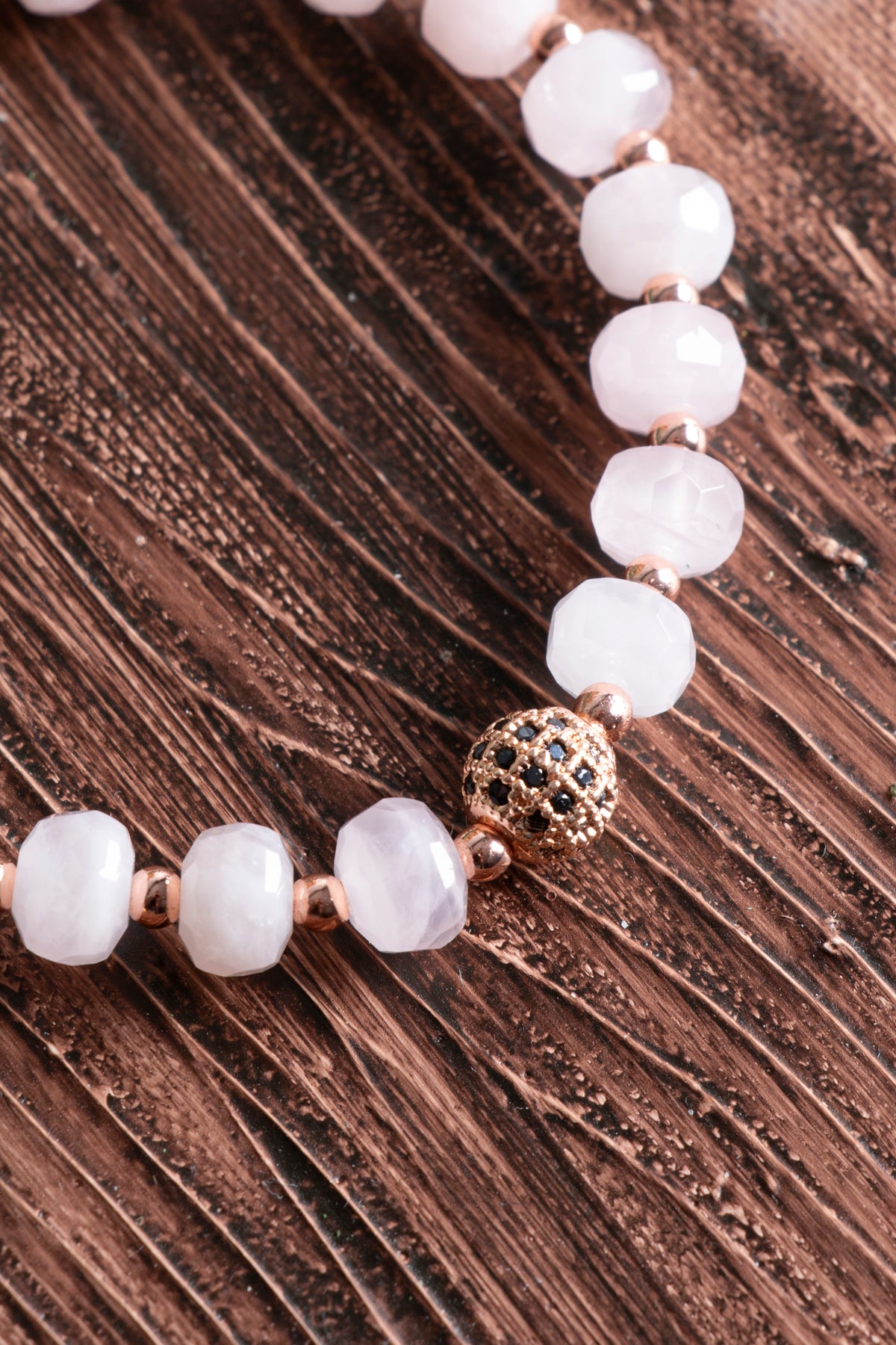 Image of Sertifikalı Pembe Kuvars (fasetli) Doğal Taş Bileklik