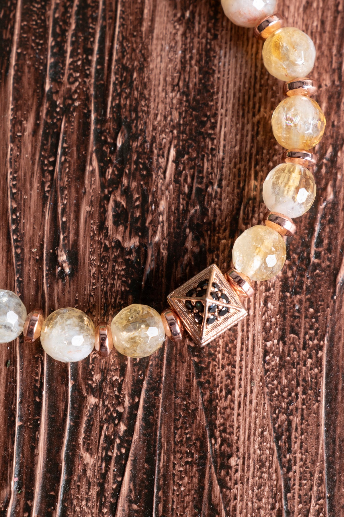 Image of Sertifikalı Sitrin Doğal Taş Zirkon Aparatlı Bileklik