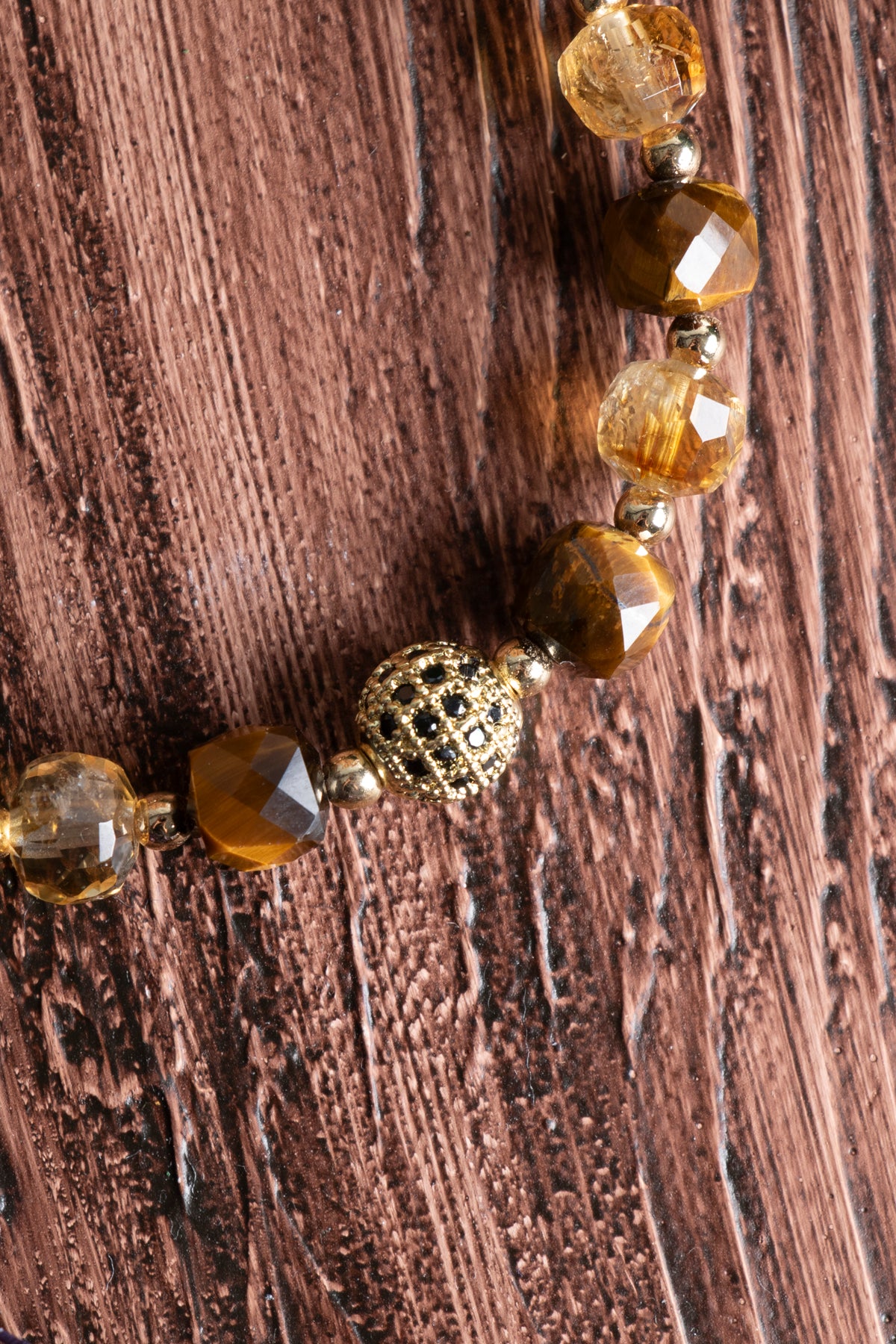 Image of Sertifikalı Kaplan Gözü Sitrin Hematit Doğal Taş Bileklik